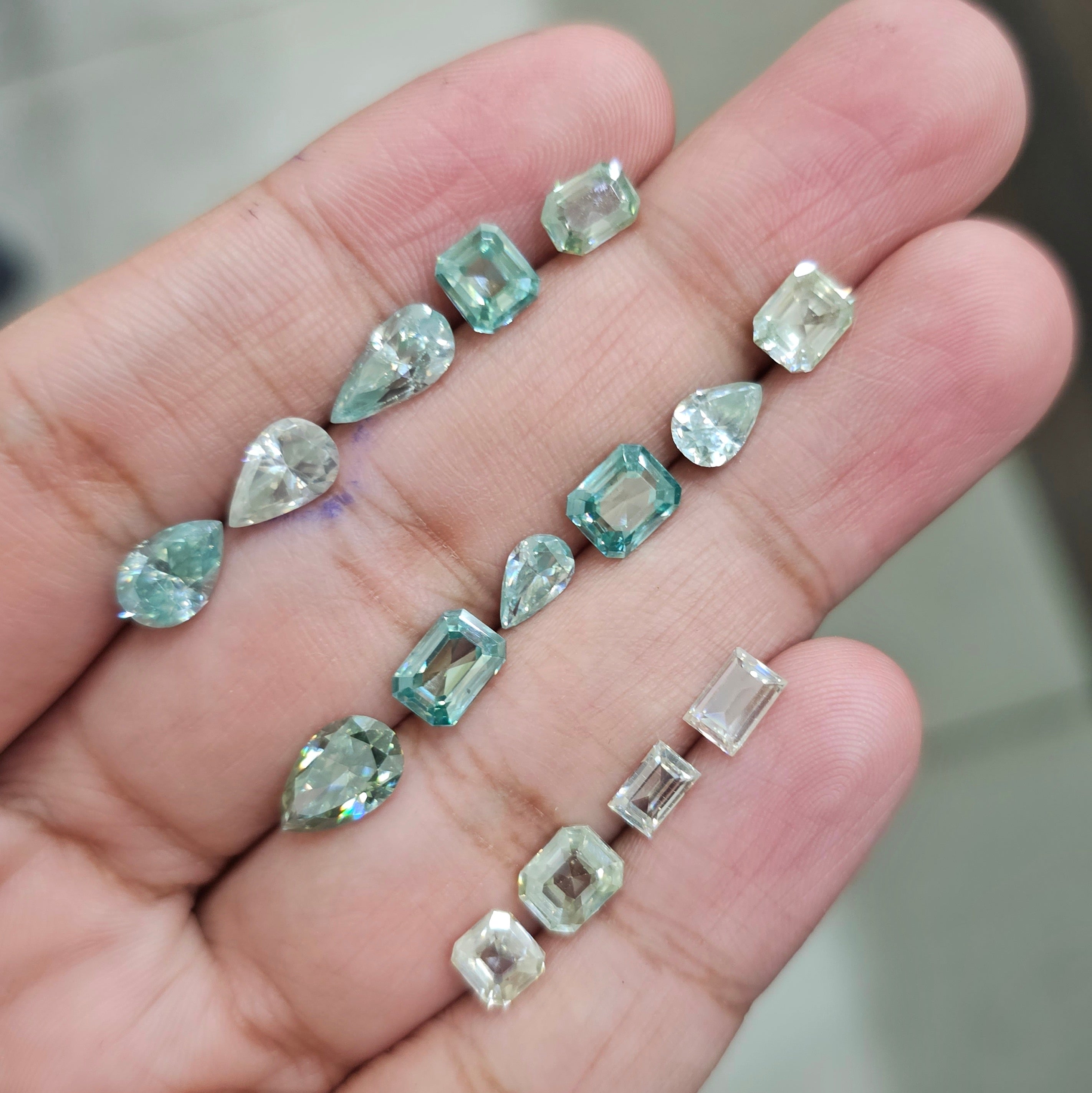 5 Pcs of Moissanites Pastel Colours | 7-9mm | Mix Shapes in VVS - The LabradoriteKing