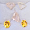 5 Pcs Natural Rose Quartz And Citrine Set Mix Shape:15-10mm - The LabradoriteKing