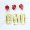 6  Pcs Natural Lemon Quartz And Garnet Set Mix Shape:14-8mm - The LabradoriteKing