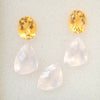 5 Pcs Natural Rose Quartz And Citrine Set Mix Shape:13-10mm - The LabradoriteKing