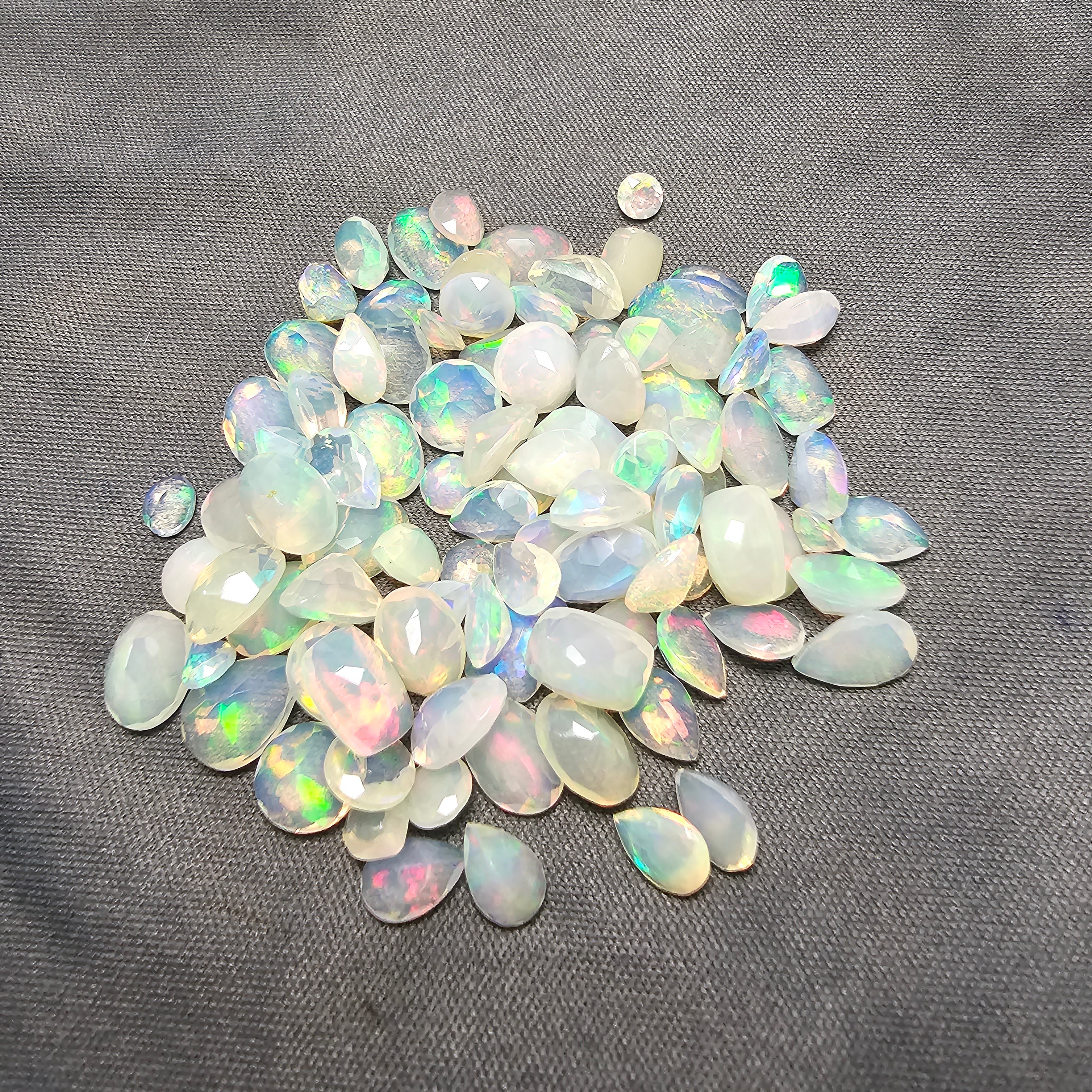 98 pcs Natural Ethiopian Opal  Opal Faceted Gemstone Mix Shape3-8mm - The LabradoriteKing