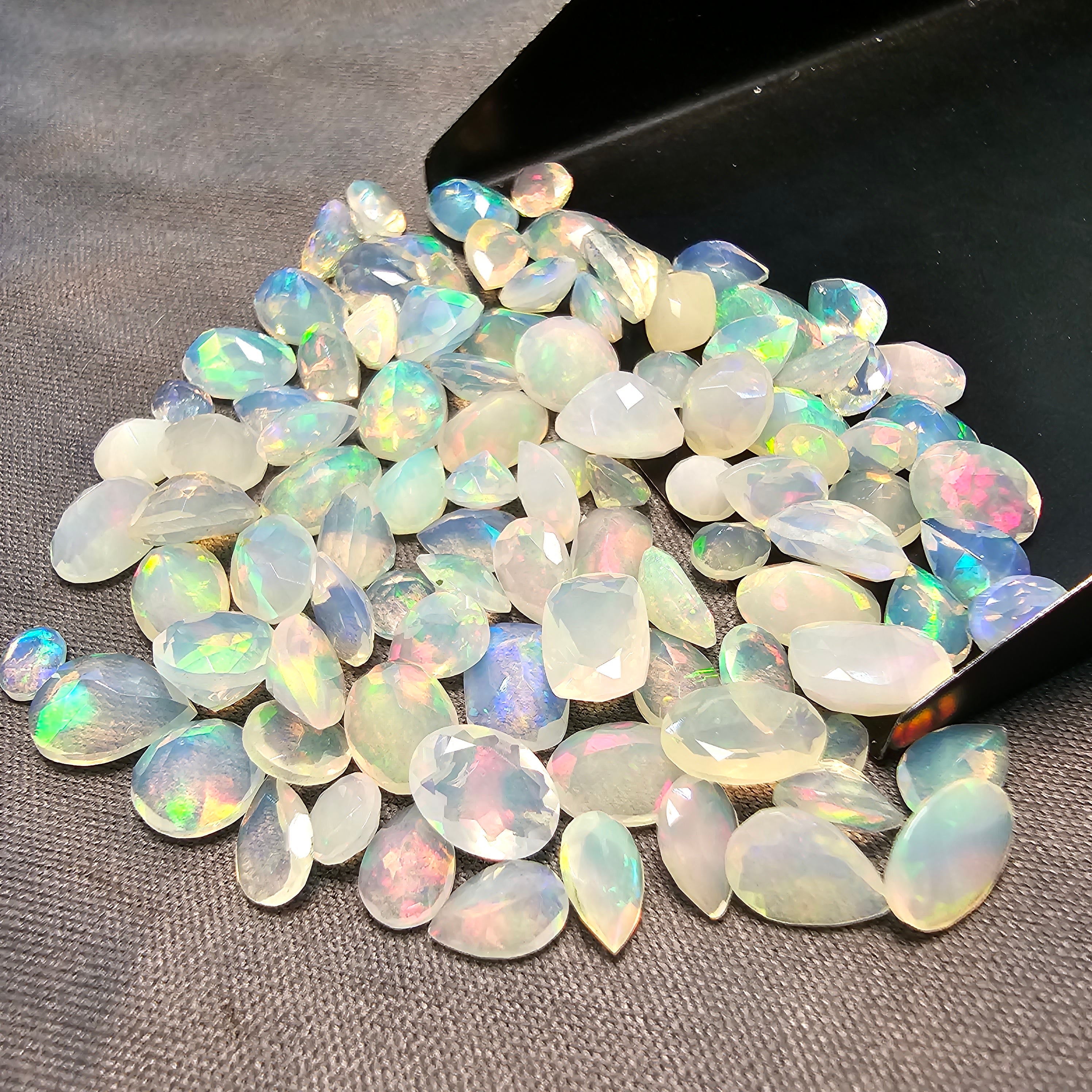 98 pcs Natural Ethiopian Opal  Opal Faceted Gemstone Mix Shape3-8mm - The LabradoriteKing