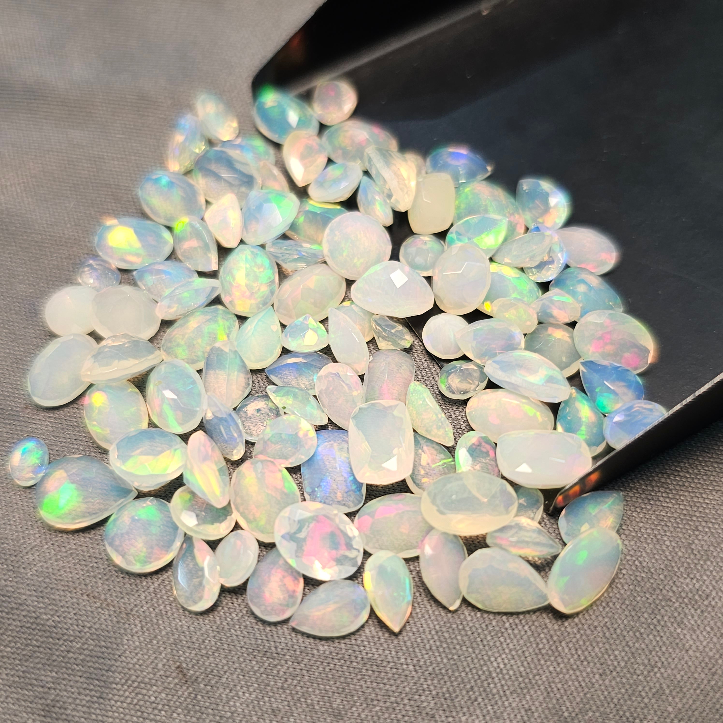 98 pcs Natural Ethiopian Opal  Opal Faceted Gemstone Mix Shape3-8mm - The LabradoriteKing