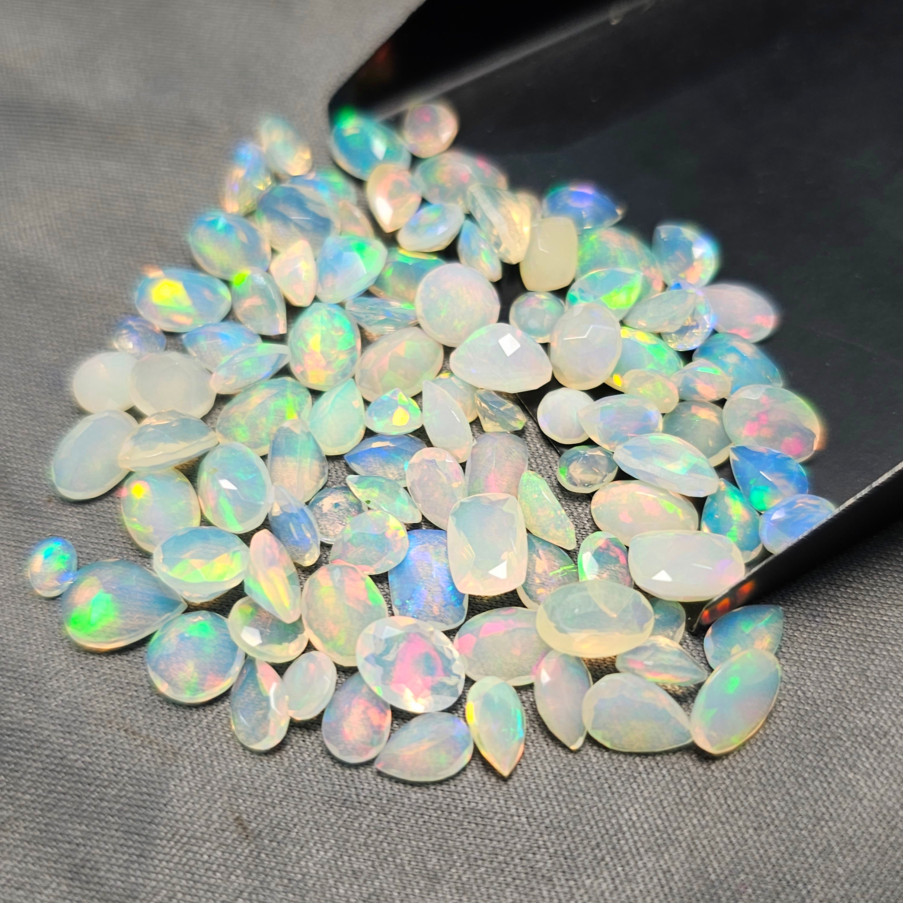 98 pcs Natural Ethiopian Opal  Opal Faceted Gemstone Mix Shape3-8mm - The LabradoriteKing