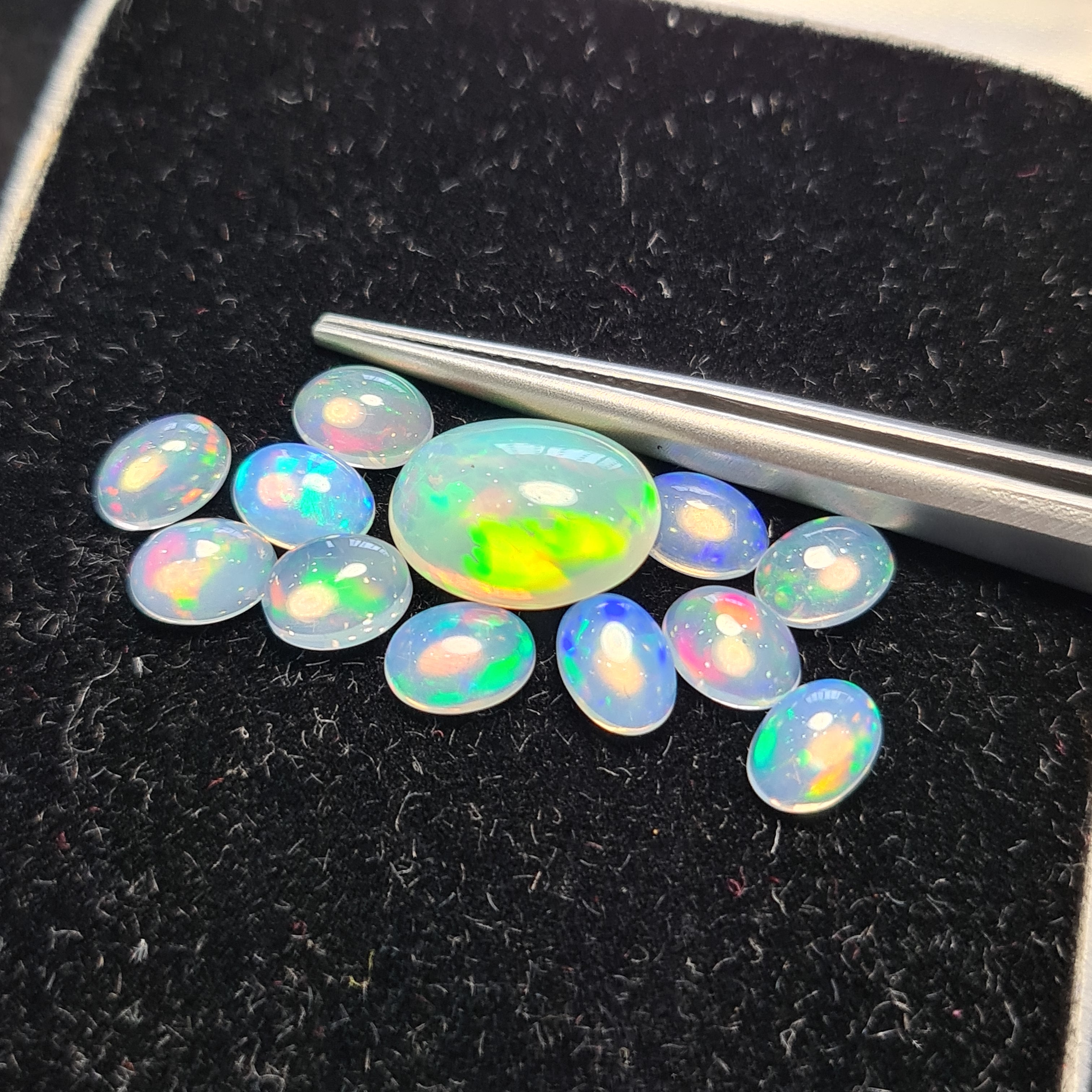 10 Pcs Natural Ethiopian Opal  Cabochon Gemstone Oval Shape:7-10mm - The LabradoriteKing