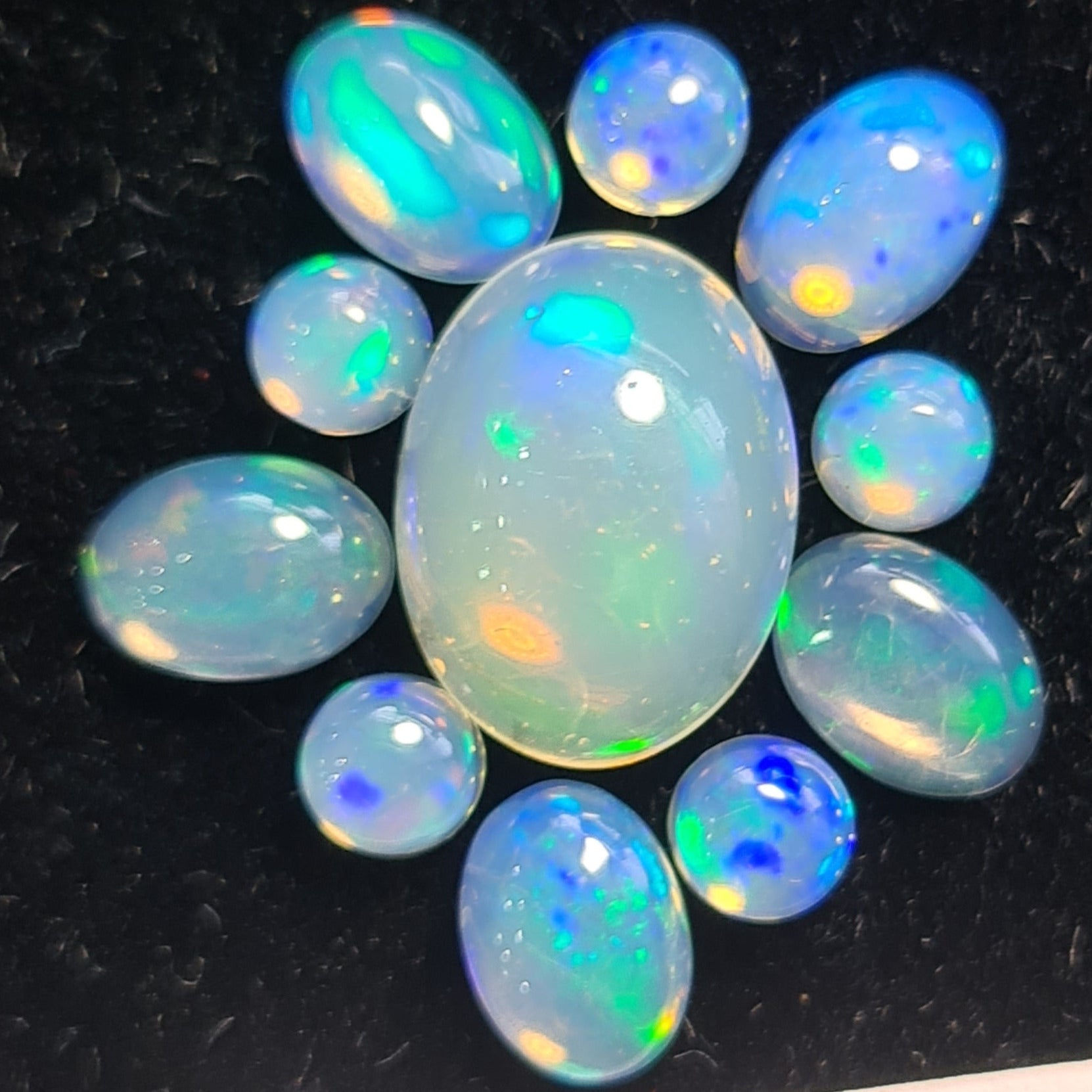 11 Pcs Natural Ethiopian Opal Cabochon Gemstone Mix Shape:4-12mm - The LabradoriteKing