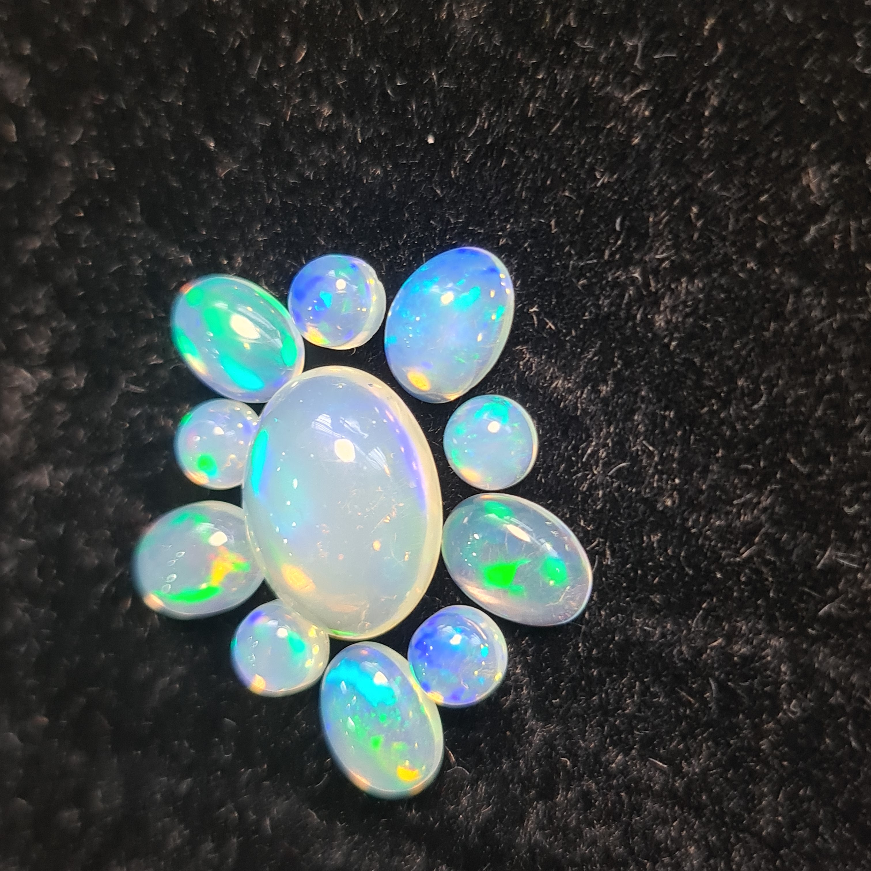 11 Pcs Natural Ethiopian Opal Cabochon Gemstone Mix Shape:4-12mm - The LabradoriteKing