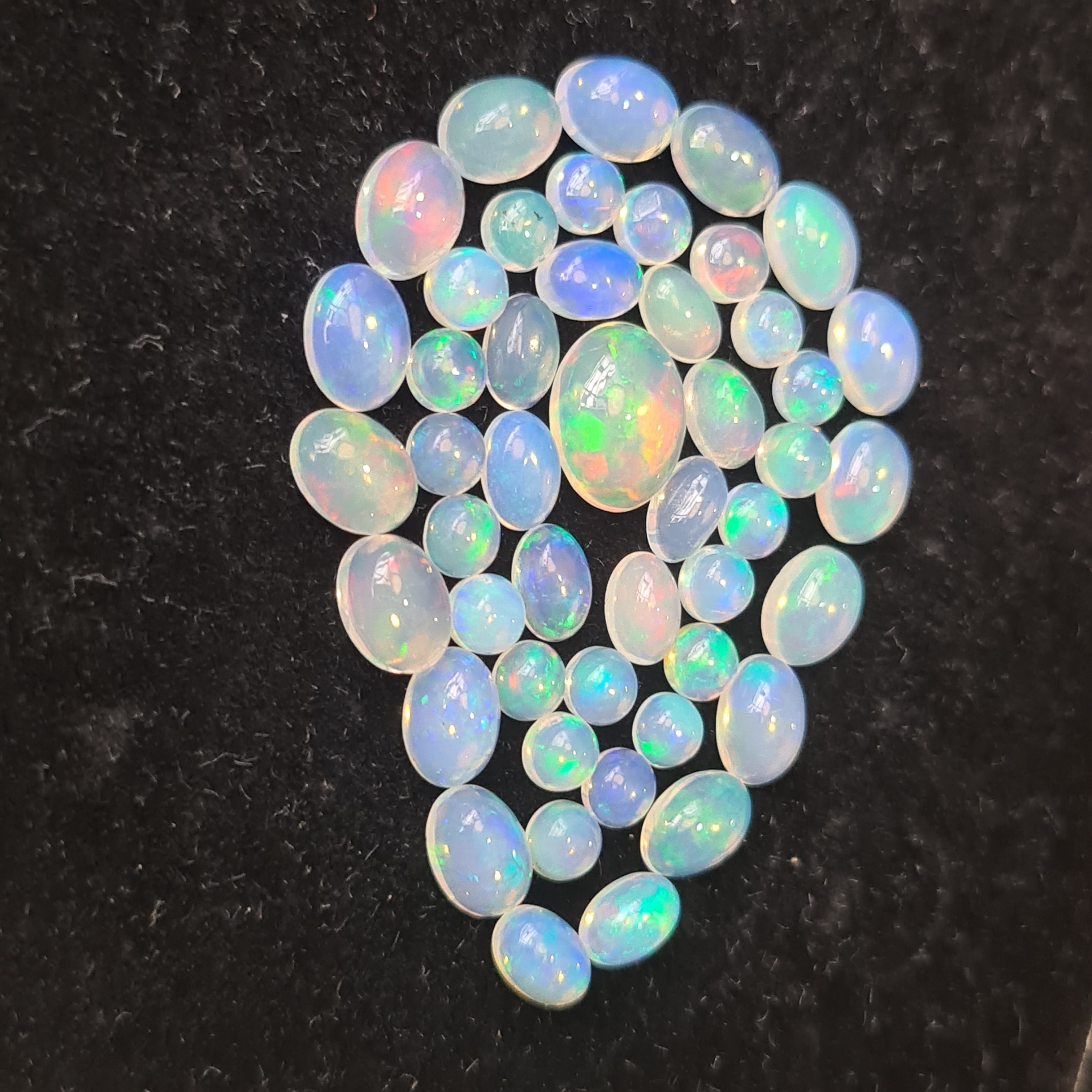 47 Pcs Natural Ethiopian Opal Cabochon Gemstone Mix Shape:4-10mm - The LabradoriteKing