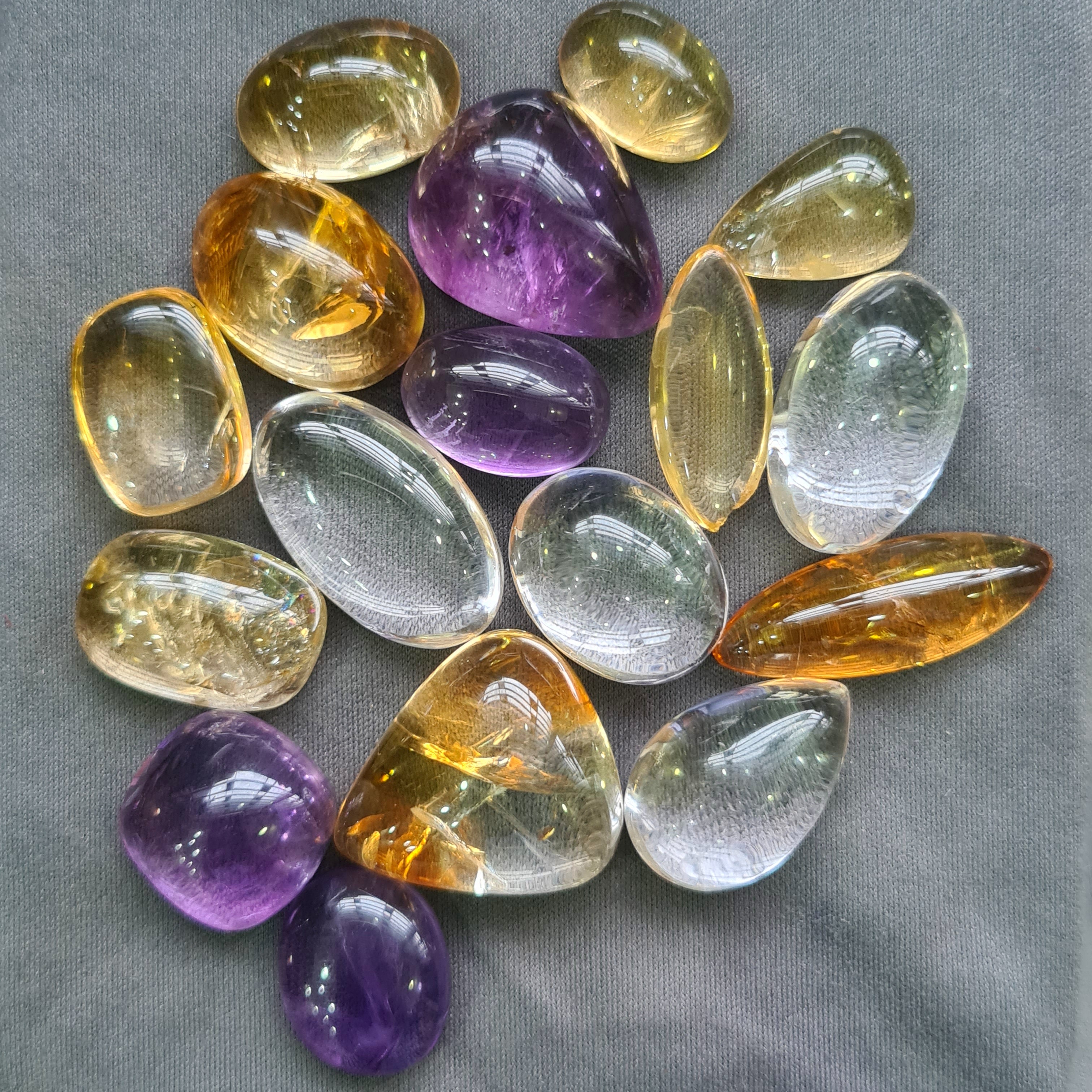 17 Pcs Natural Mix Cabochon Gemstone Mix Shape: 15-27mm - The LabradoriteKing