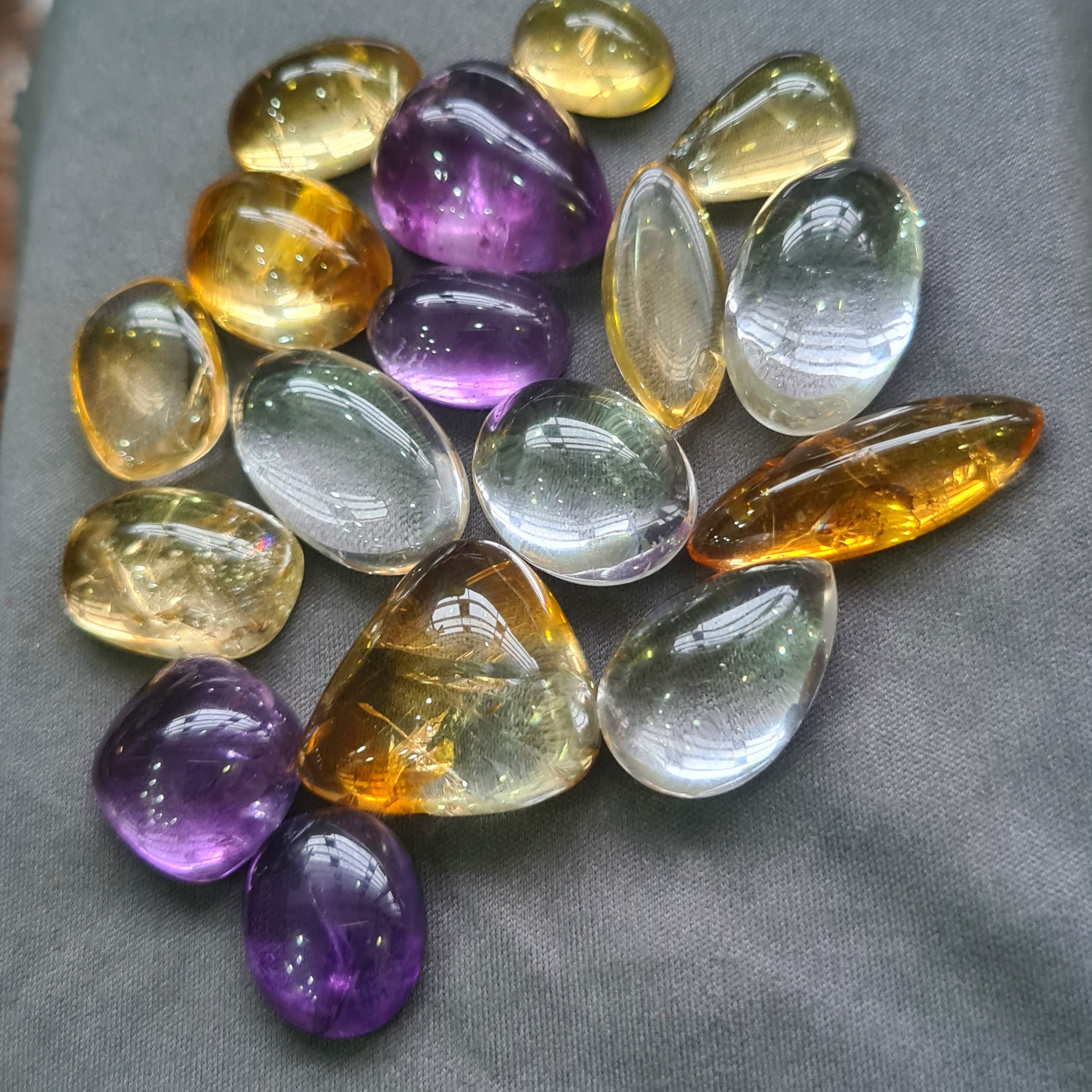 17 Pcs Natural Mix Cabochon Gemstone Mix Shape: 15-27mm - The LabradoriteKing