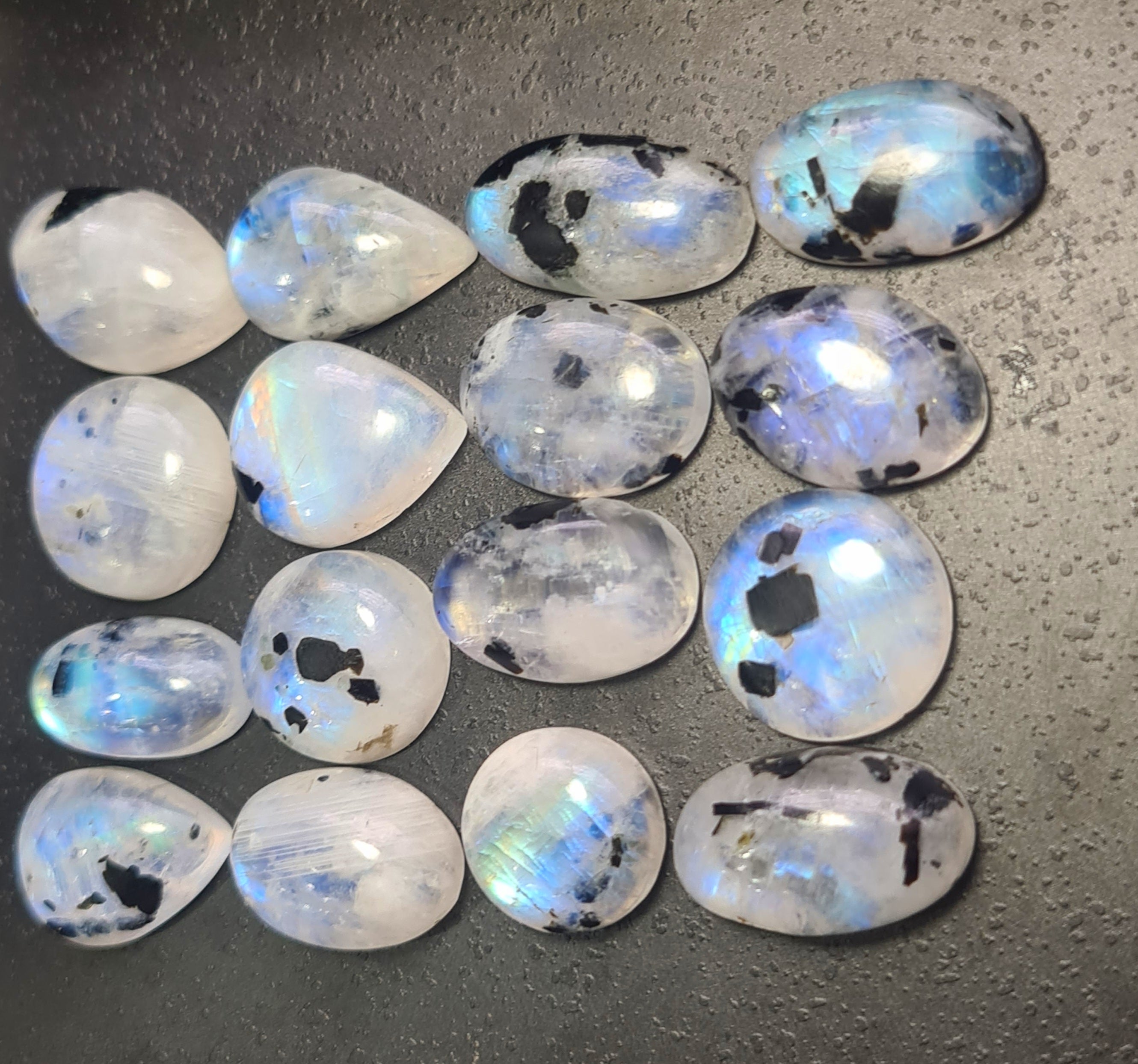 16 Pcs Natural Moonstone Cabochon Gemstone Mix Shape:13-19mm - The LabradoriteKing