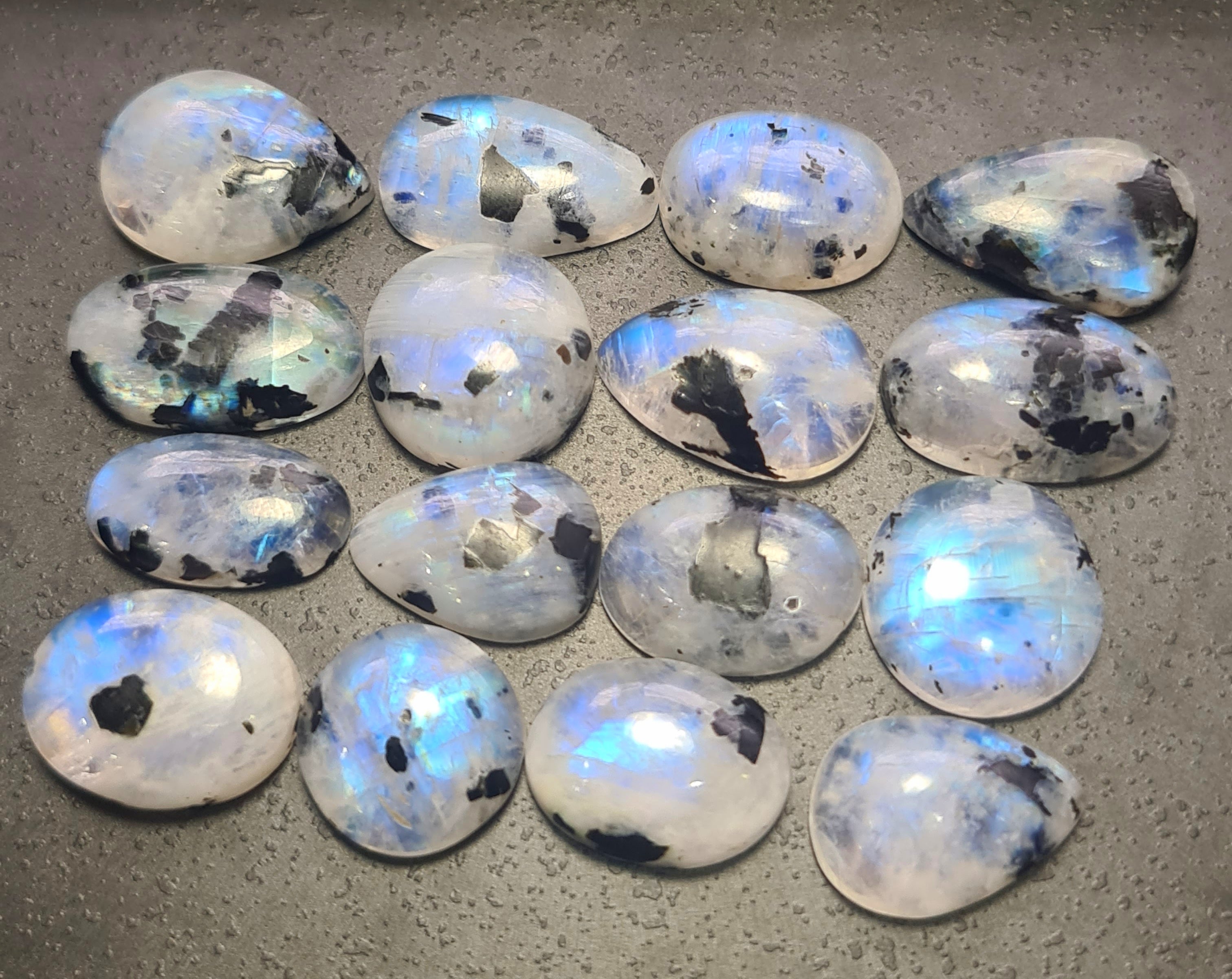 16 Pcs Natural Moonstone Cabochon Gemstone Mix Shape:14.-20mm - The LabradoriteKing