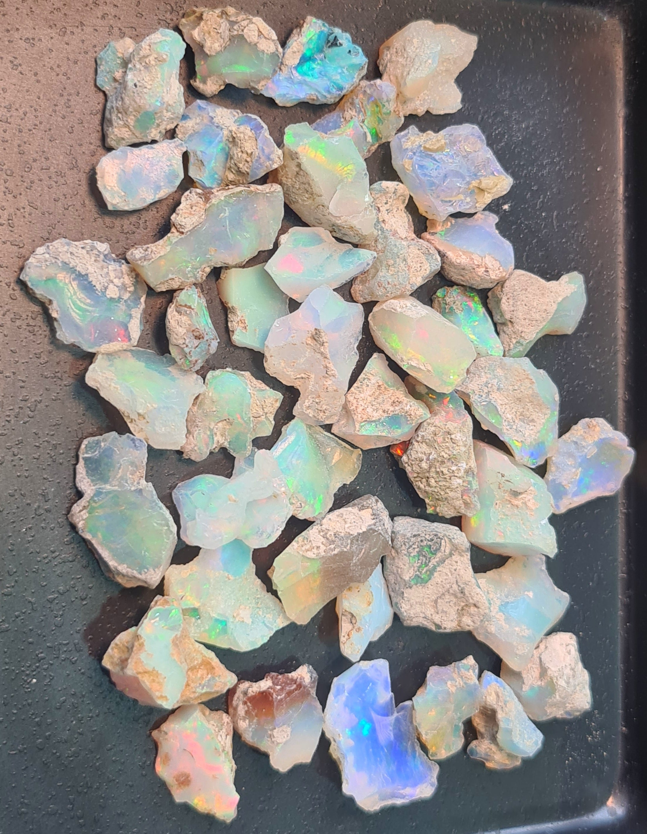 42 Pcs Natural  Ethiopian Opal Rough Gemstone Mix Shape: 10-19mm - The LabradoriteKing