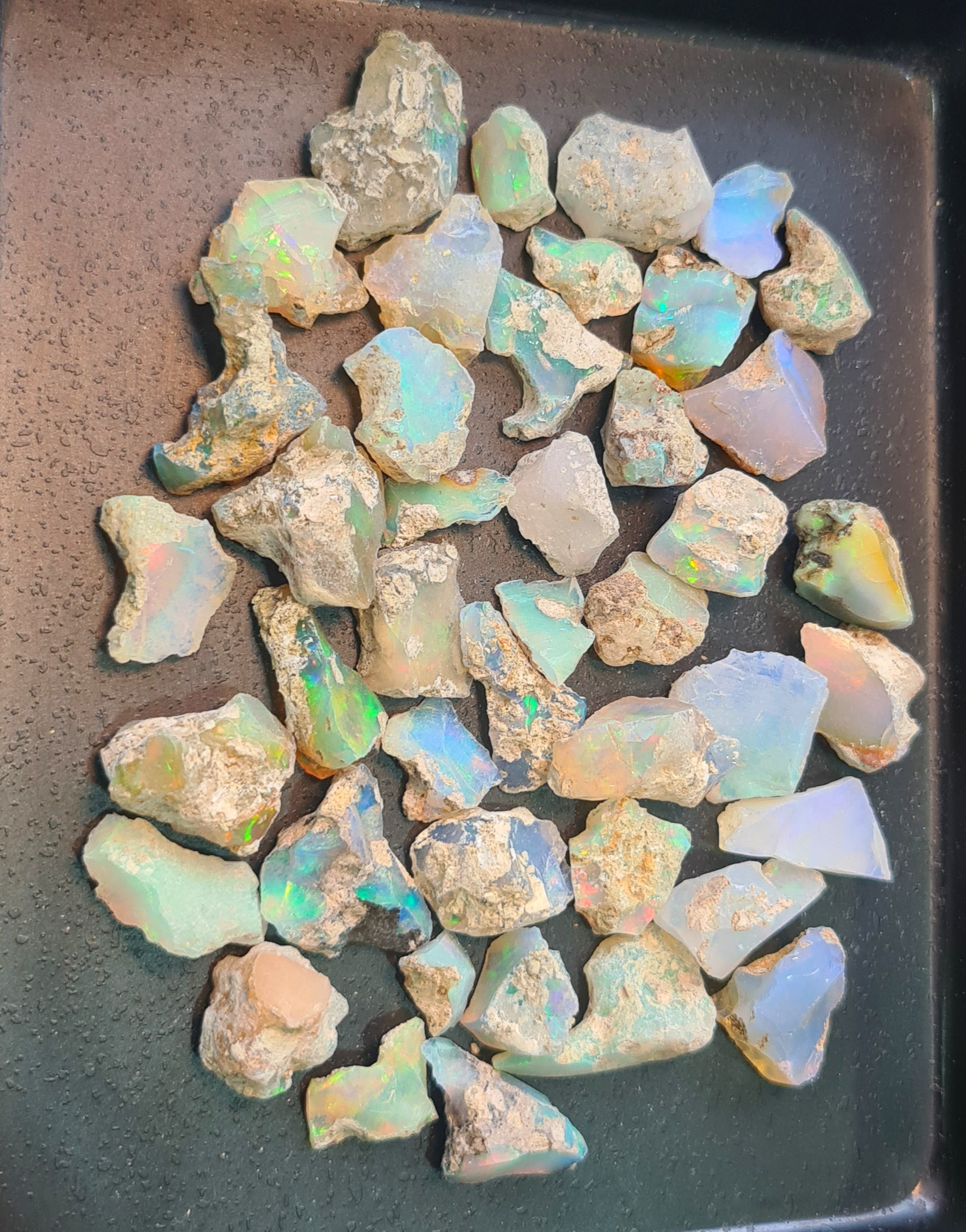 43 Pcs Natural  Ethiopian Opal Rough Gemstone Mix Shape: 9-21mm - The LabradoriteKing