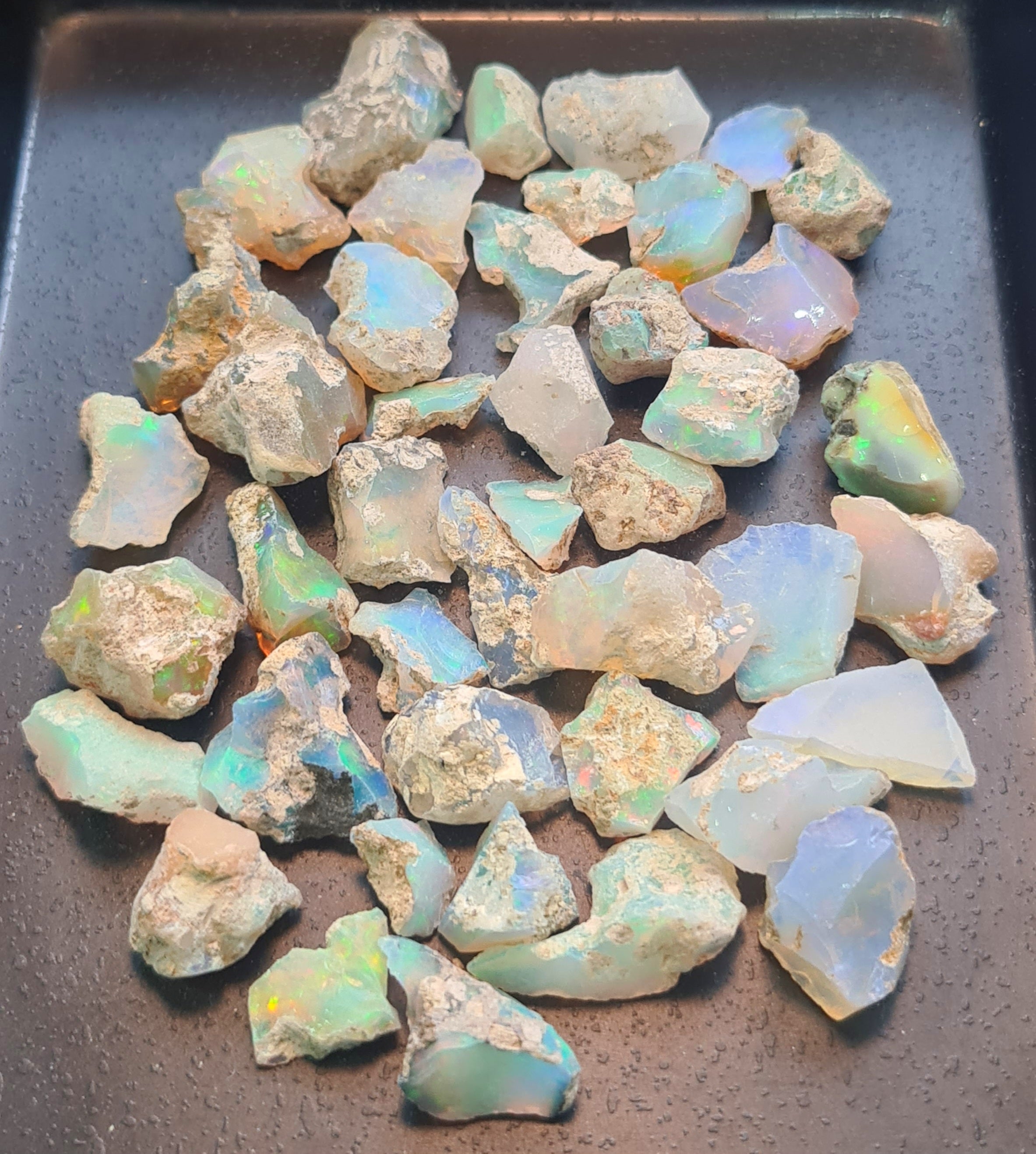 43 Pcs Natural  Ethiopian Opal Rough Gemstone Mix Shape: 9-21mm - The LabradoriteKing