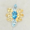 9 Pcs Natural Citrine And Swiss Blue Topaz Faceted Gemstone Pear Shape: 7-9mm - The LabradoriteKing