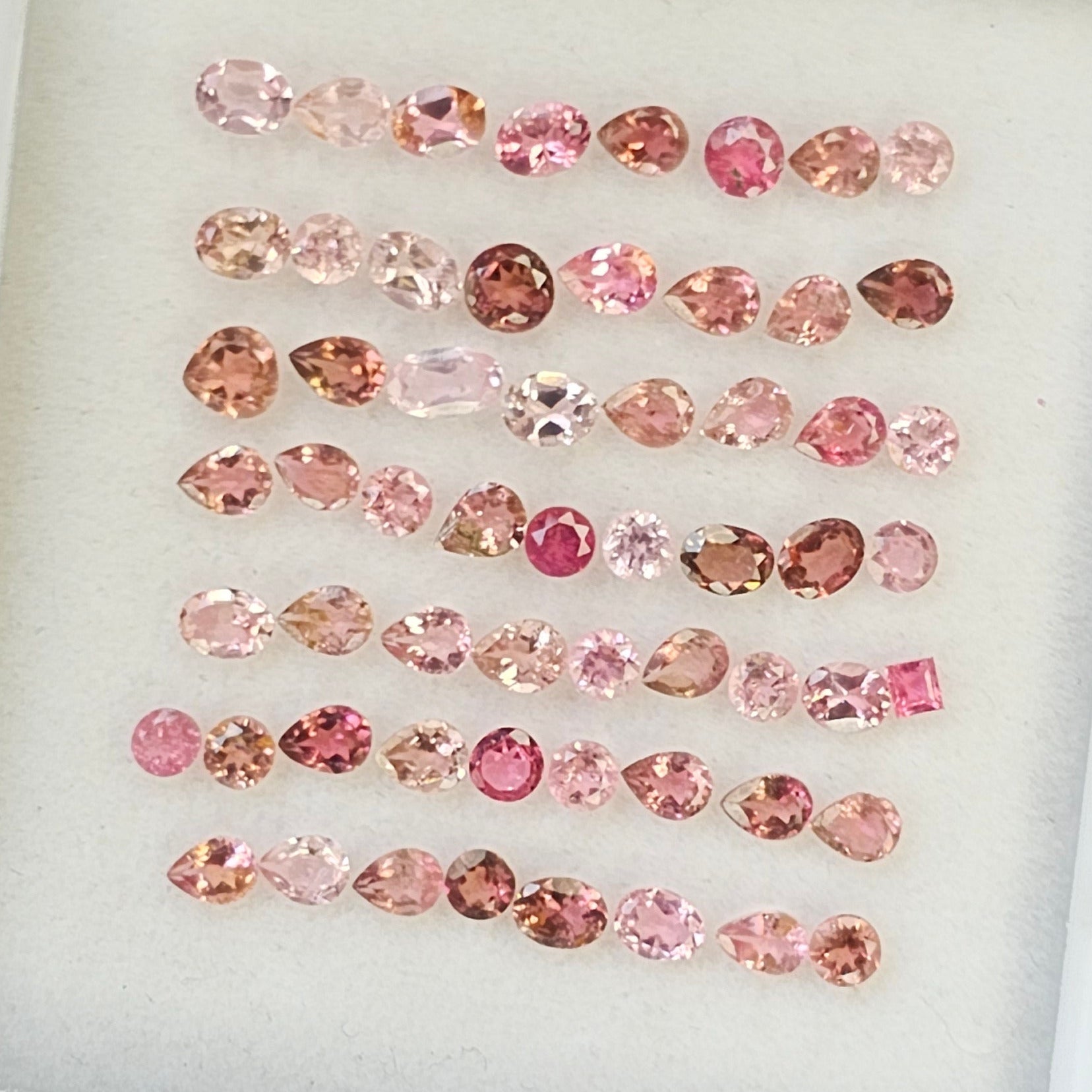 59 Pcs Natural Pink Tourmaline Faceted Gemstone Mix Shape: 2-5mm - The LabradoriteKing