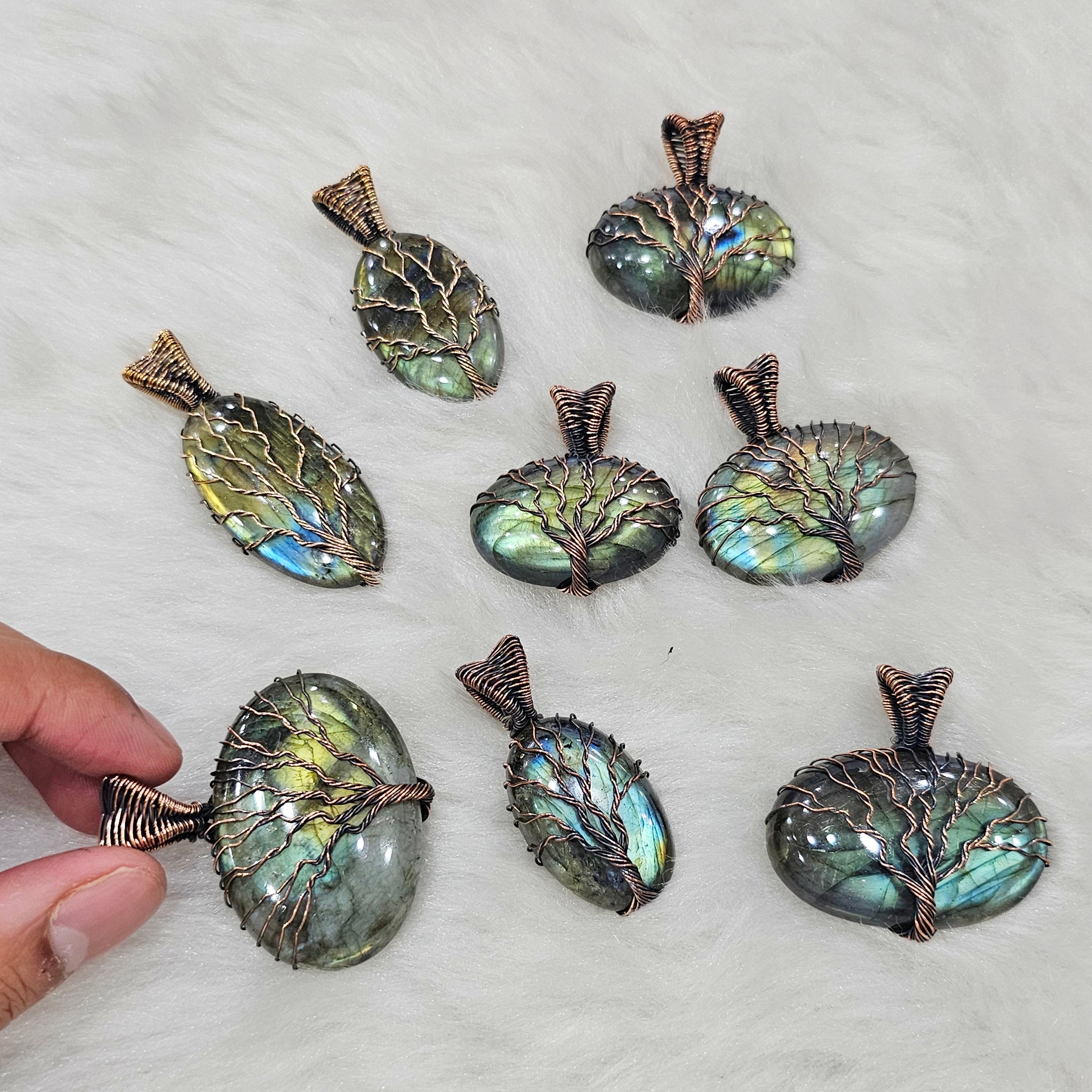 5 Units of Labradorite Pendant Wirewrapped - The LabradoriteKing