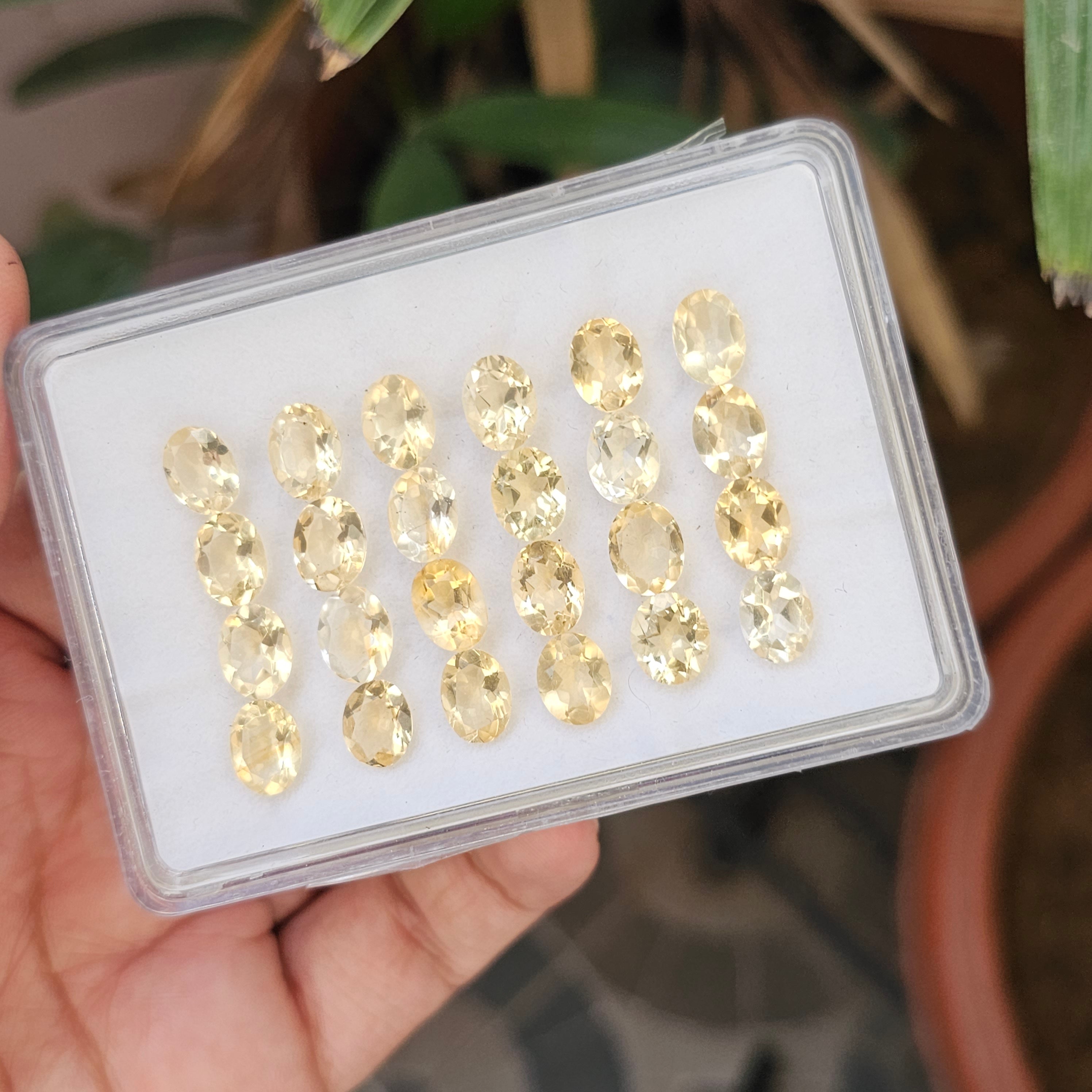 24 Pcs Natural Citrine Faceted Gemstone Oval Shape: | Size: 7-9mm - The LabradoriteKing