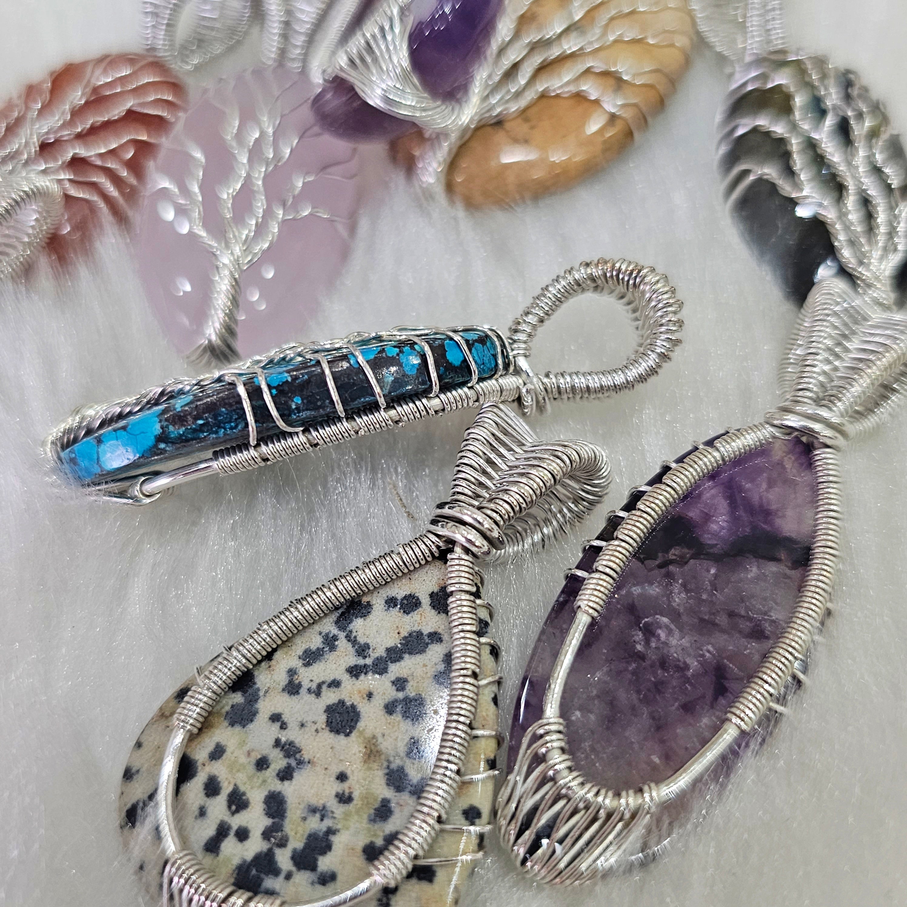 10 Pcs Silver Wire wrapped Pendant | 2-3" inches Wholesale - The LabradoriteKing