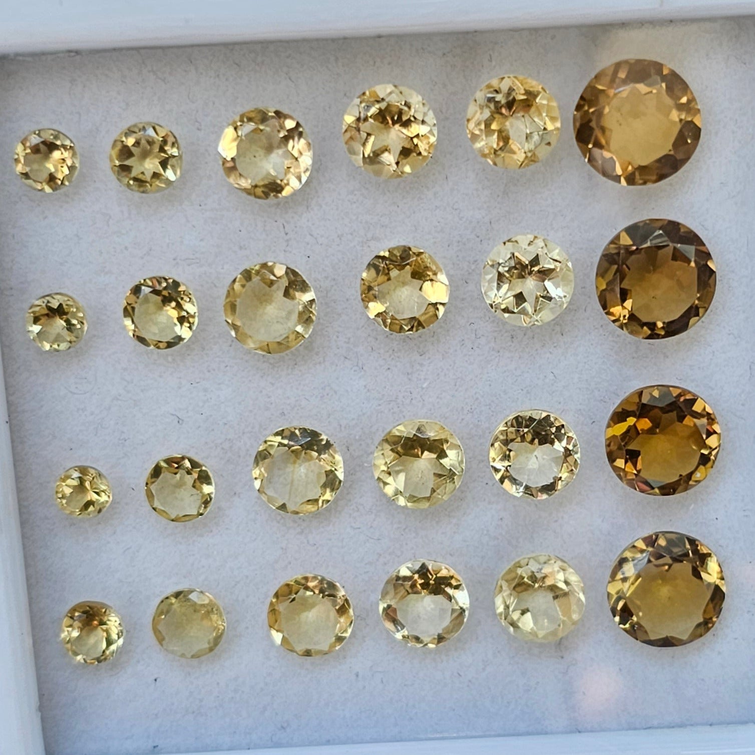 24 Pcs Natural Citrine And Lemon Faceted Gemstone Round Shape: | Size: 4-8mm - The LabradoriteKing