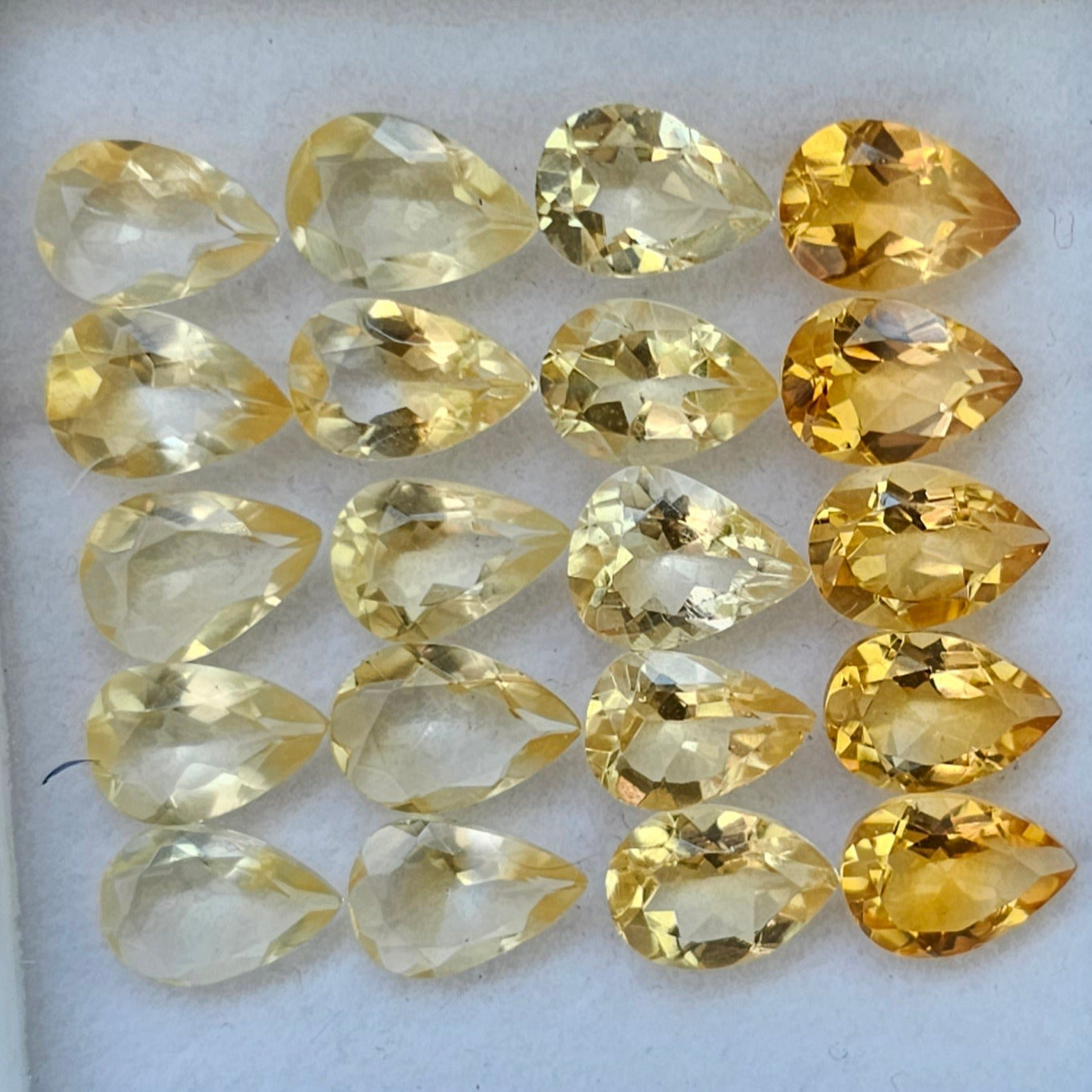 20 Pcs Natural Citrine Faceted Gemstone Pear Shape: | Size: 7-10mm - The LabradoriteKing