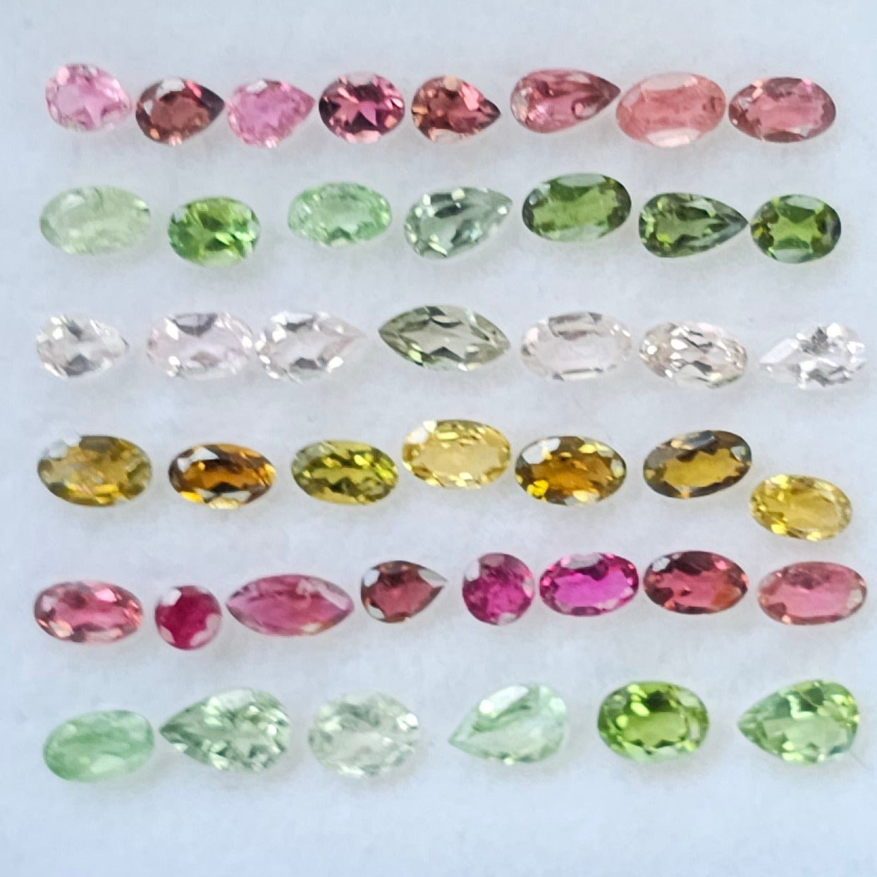 43 Pcs Natural Multi Tourmaline Faceted Gemstone Mix Shape: | Size: 3-6mm - The LabradoriteKing