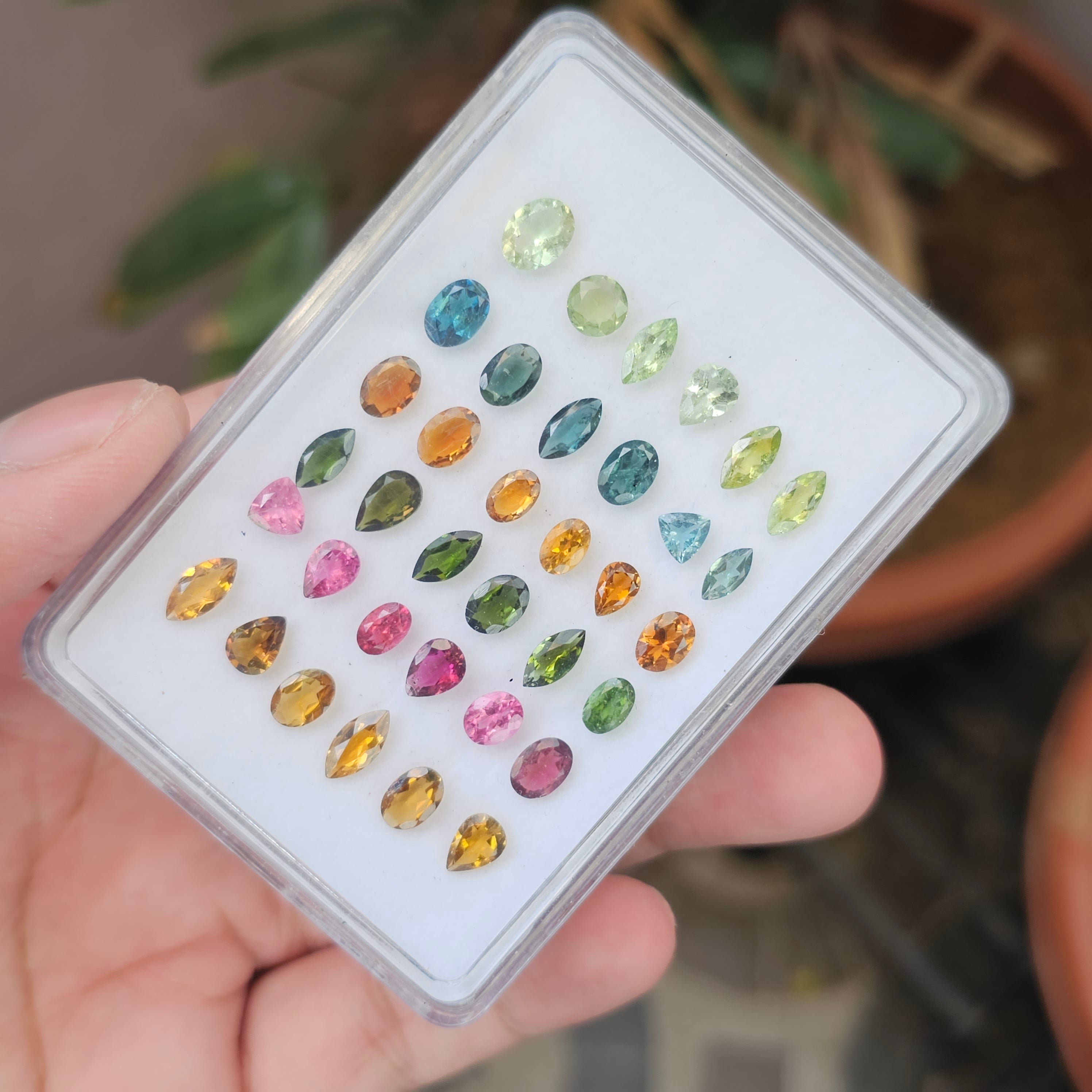 36 Pcs Natural Multi Tourmaline Faceted Gemstone Mix Shape: | Size: 6-8mm - The LabradoriteKing