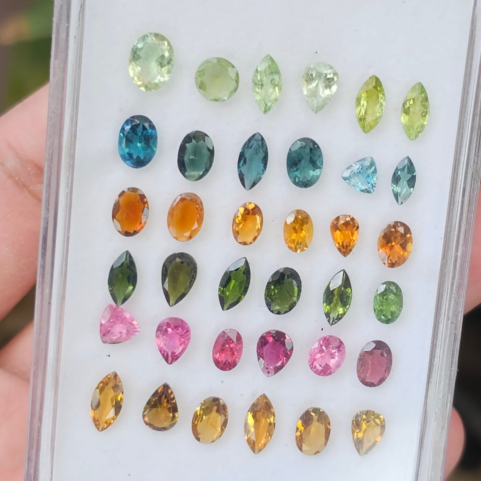 36 Pcs Natural Multi Tourmaline Faceted Gemstone Mix Shape: | Size: 6-8mm - The LabradoriteKing