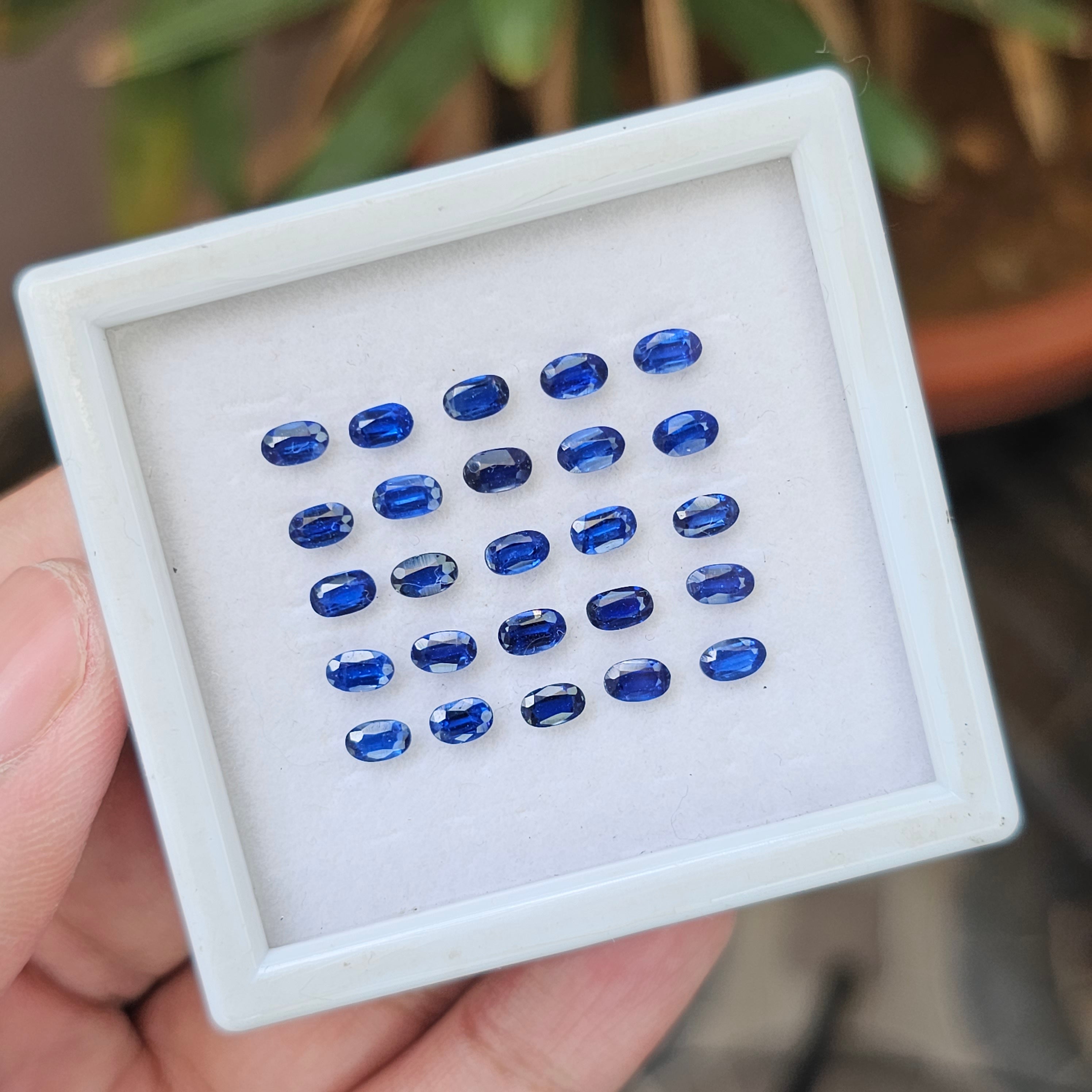 25 Pcs Natural Kyanite Gemstone Faceted Oval Shape: | Size: 3-5mm - The LabradoriteKing