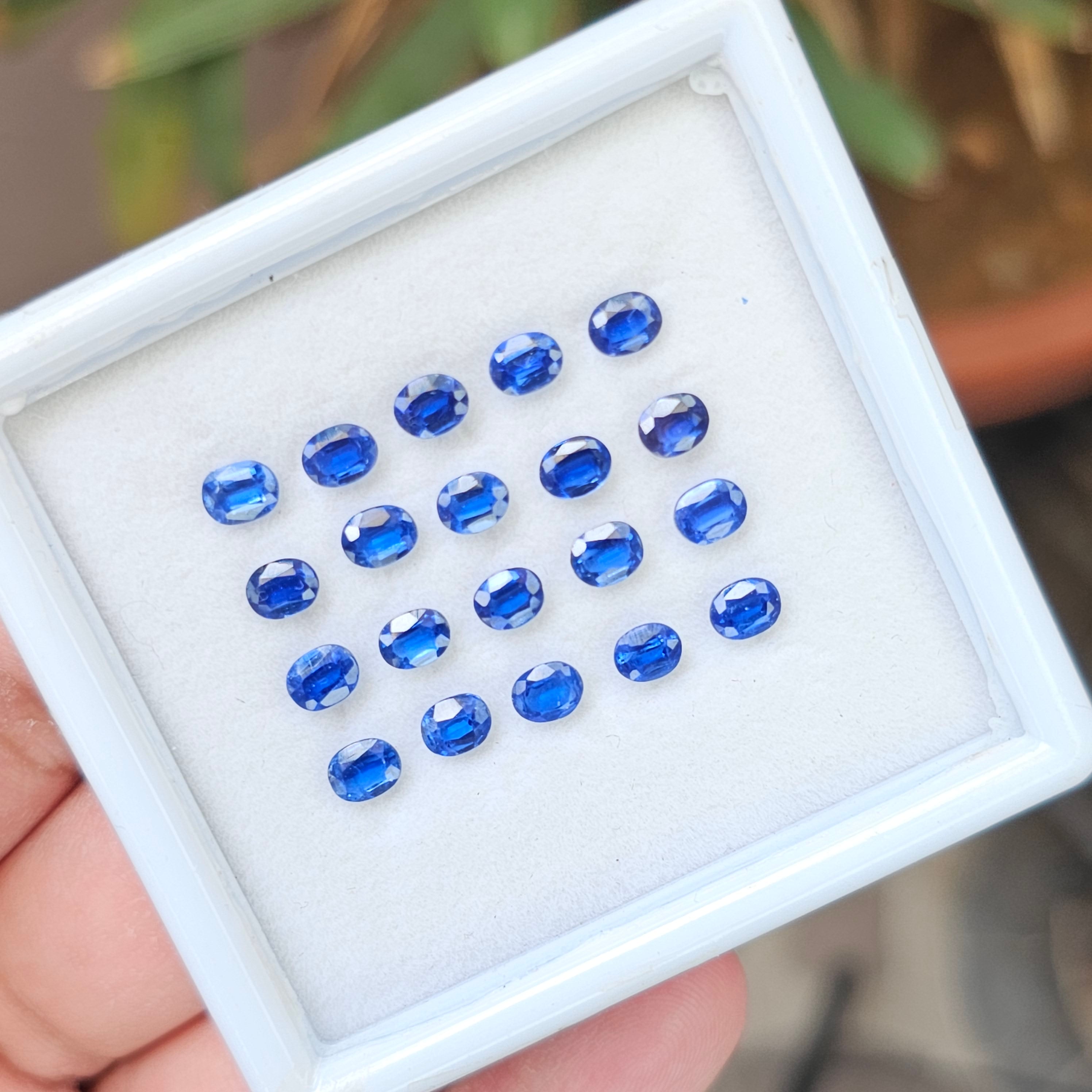 20 Pcs Natural Kyanite Gemstone Faceted Oval Shape: | Size: 4-5mm - The LabradoriteKing