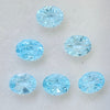 6 Pcs Natural Blue Topaz Carved Gemstone  Earring Set Oval Shape: | Size: 7-9mm - The LabradoriteKing