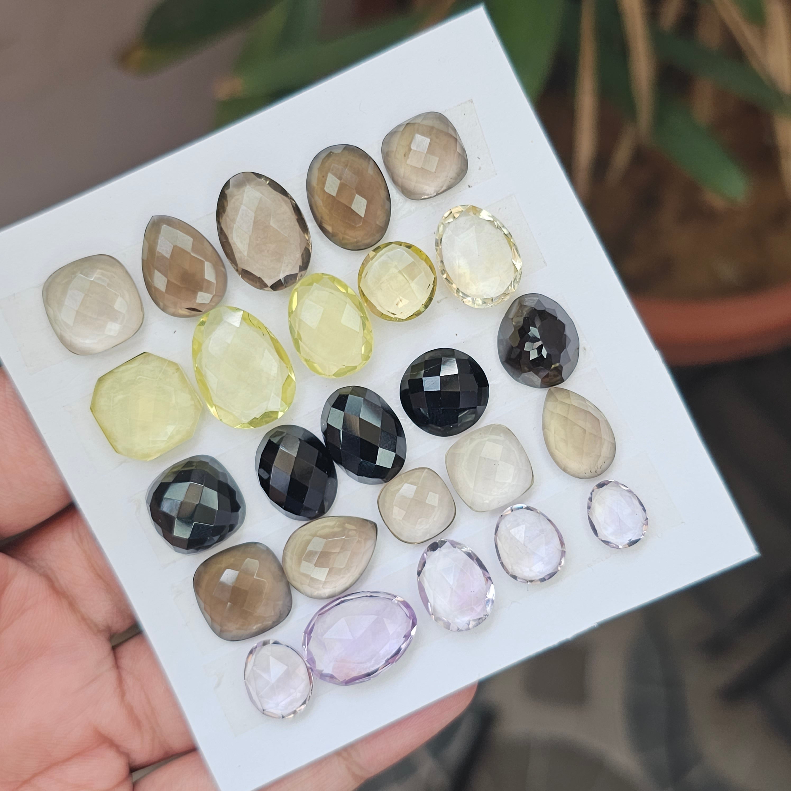 25 Pcs Natural Mix Gemstone Faceted Mix Shape: | Size: 10-19mm - The LabradoriteKing