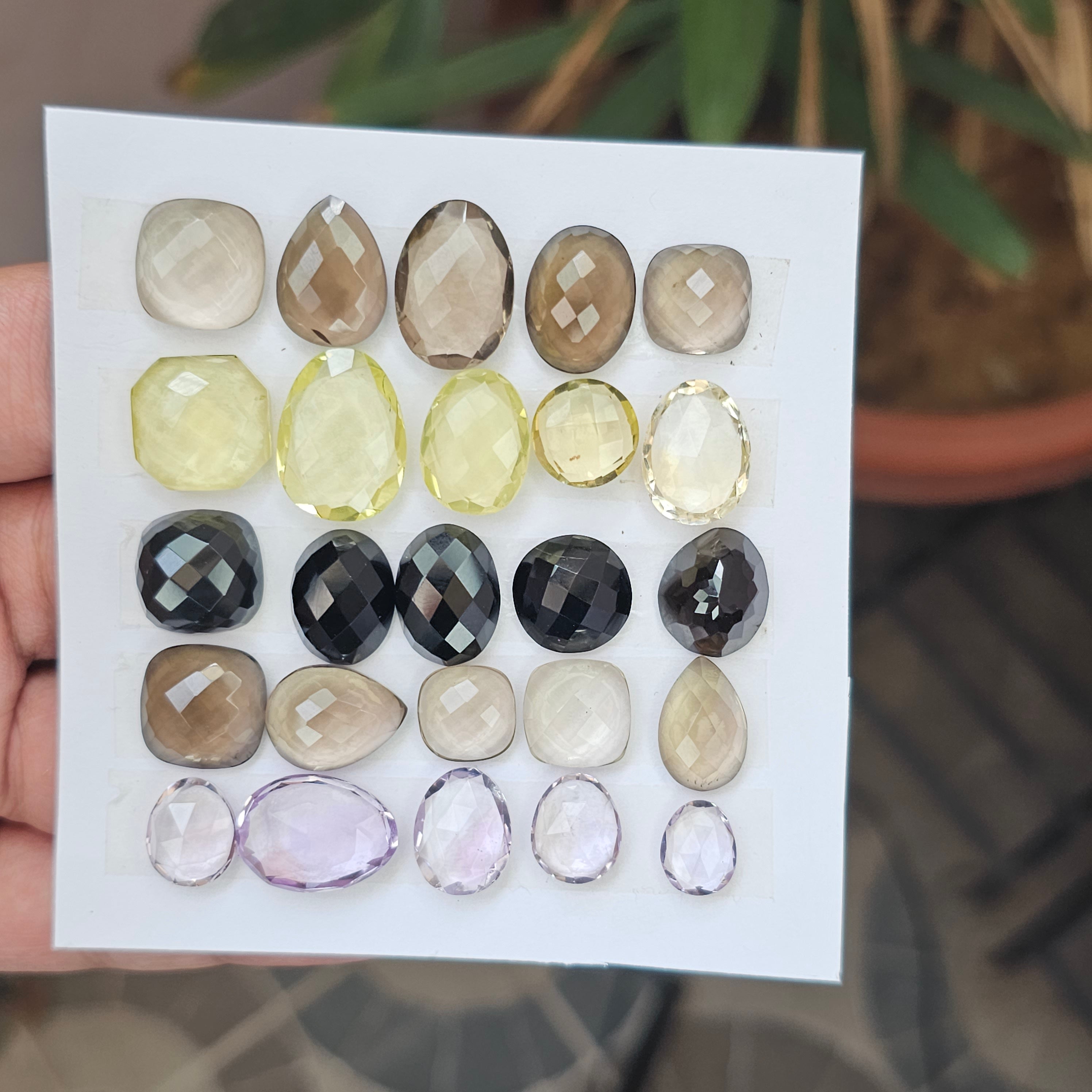 25 Pcs Natural Mix Gemstone Faceted Mix Shape: | Size: 10-19mm - The LabradoriteKing