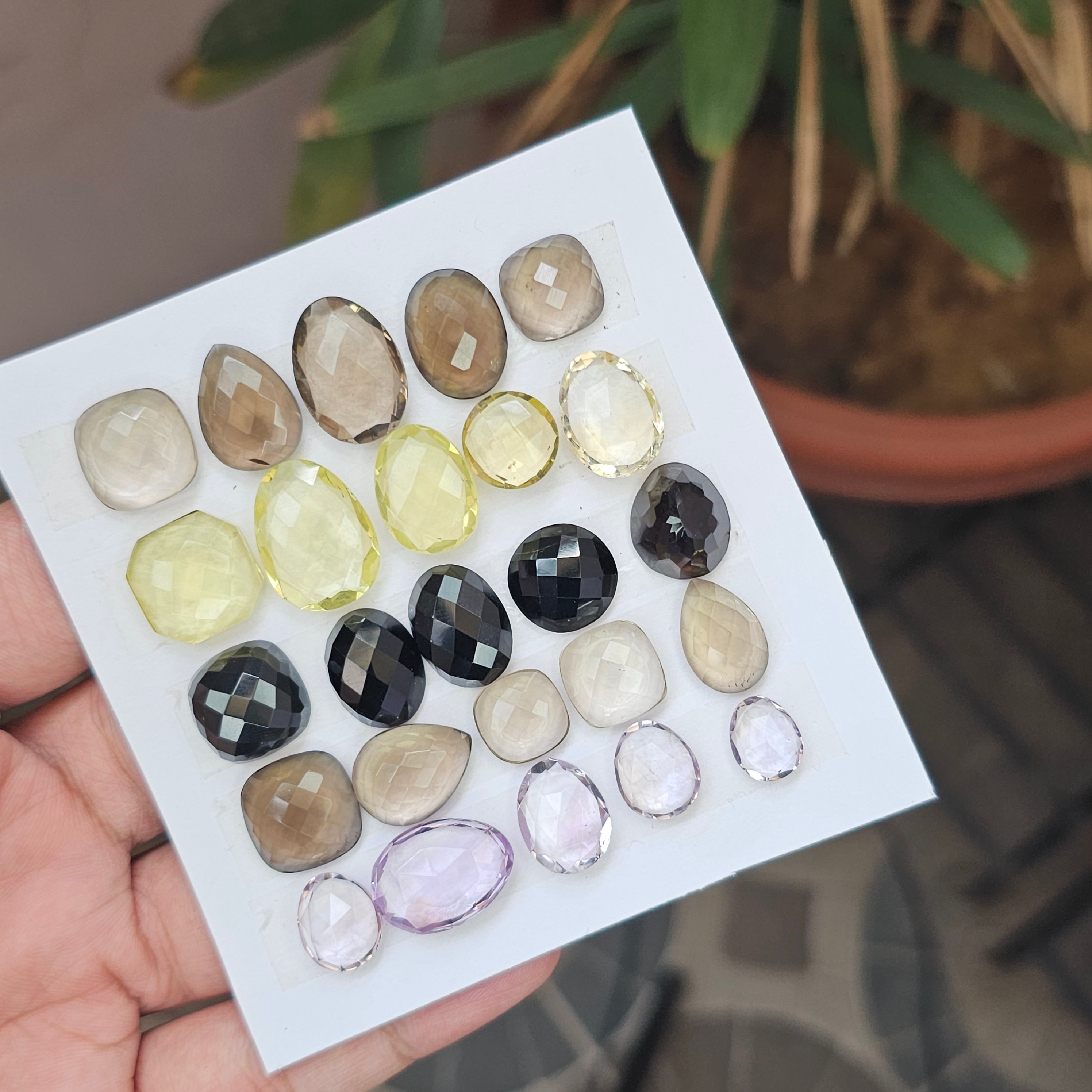 25 Pcs Natural Mix Gemstone Faceted Mix Shape: | Size: 10-19mm - The LabradoriteKing