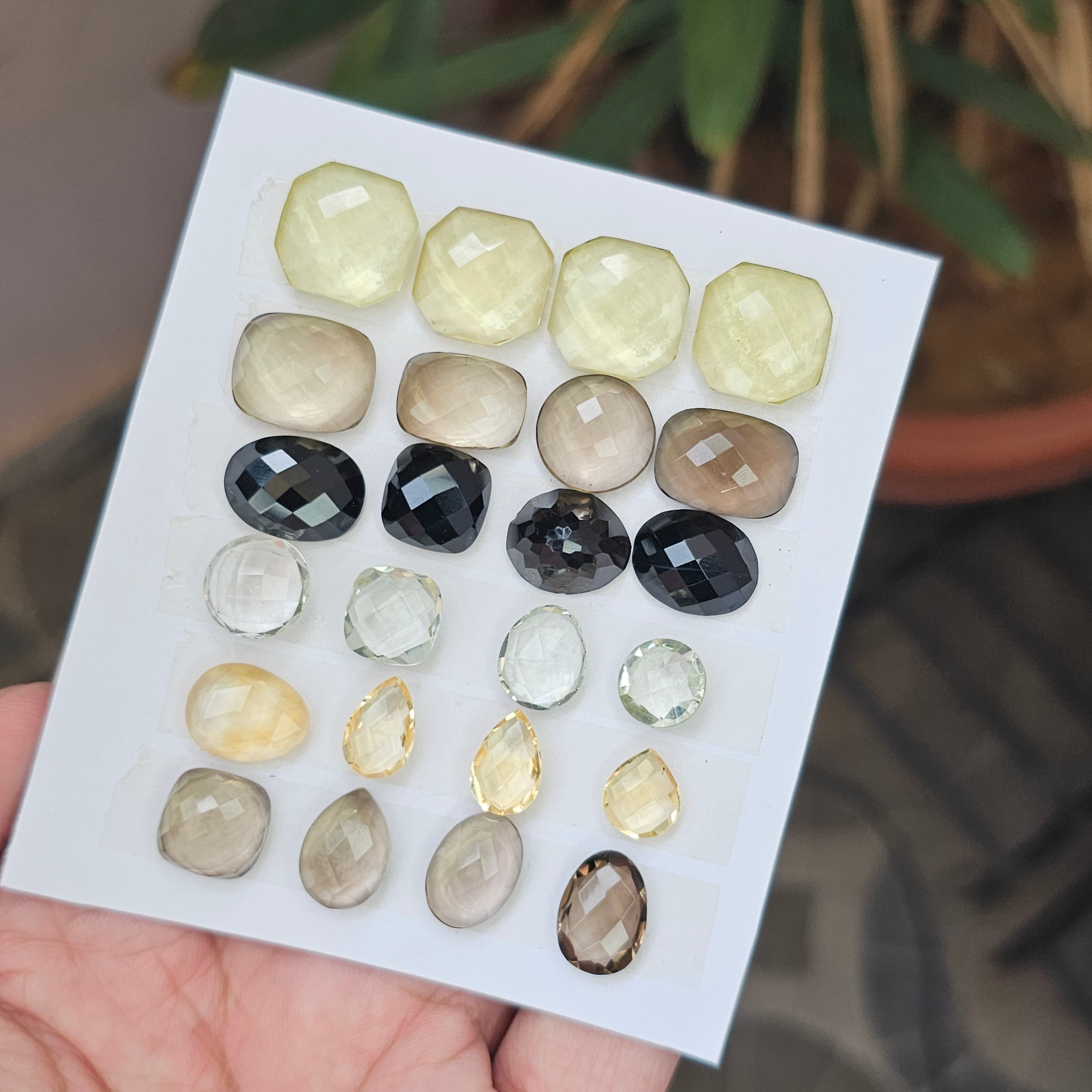 24 Pcs Natural Mix Gemstone Faceted  Mix Shape: | Size: 10-16mm - The LabradoriteKing