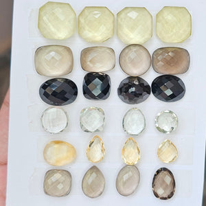 24 Pcs Natural Mix Gemstone Faceted  Mix Shape: | Size: 10-16mm - The LabradoriteKing