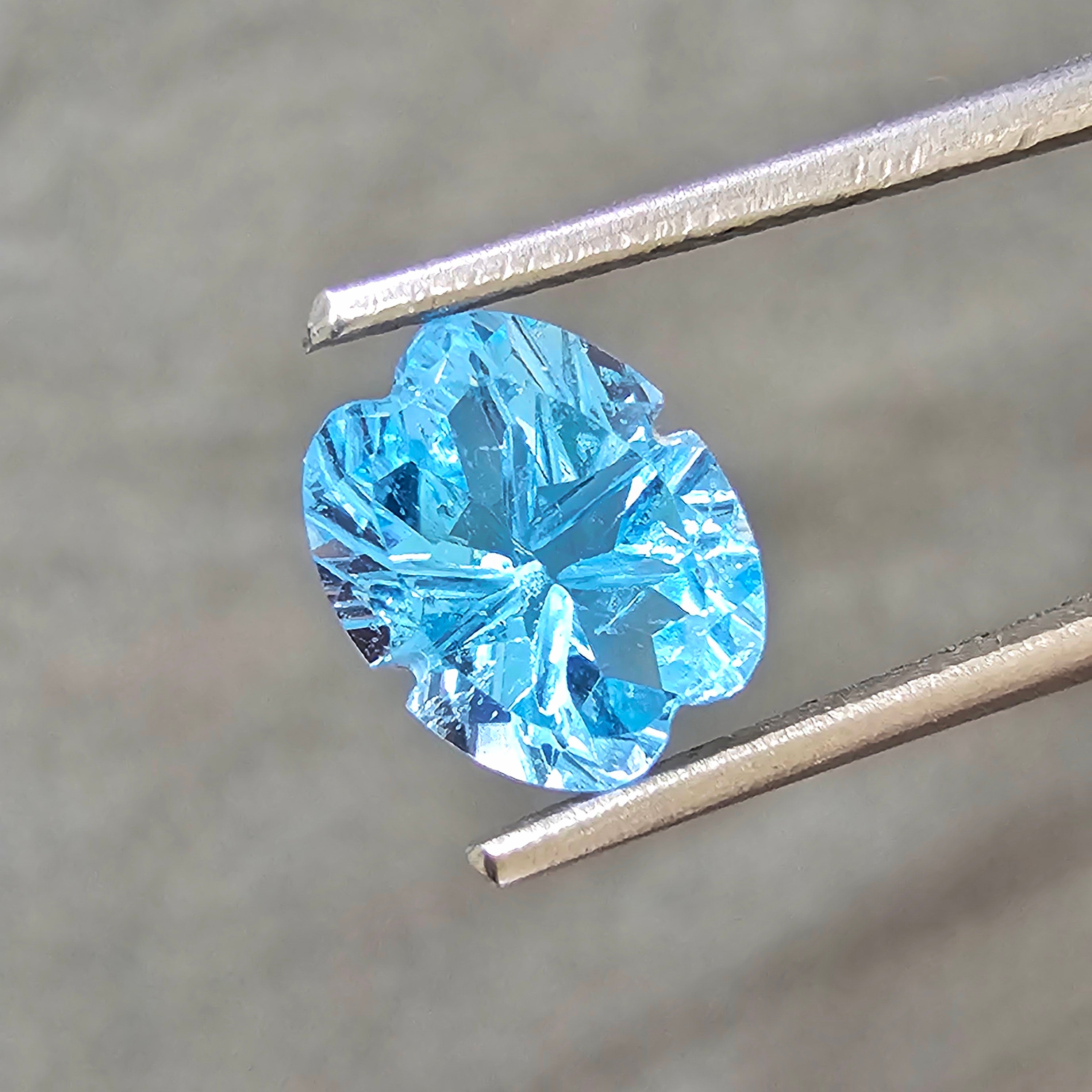 6 Pcs Natural Blue Topaz Carved Gemstone  Earring Set Oval Shape: | Size: 6-8mm - The LabradoriteKing