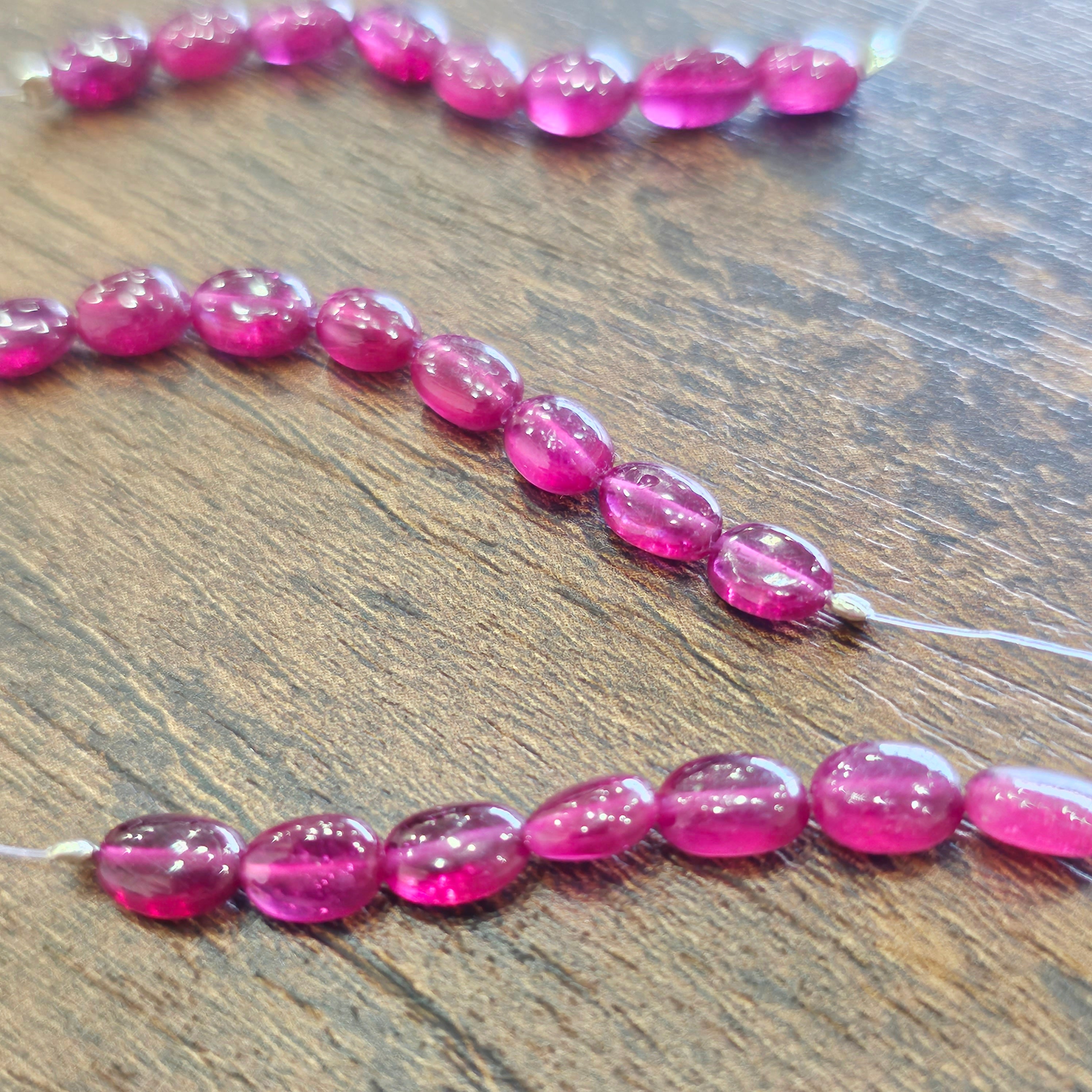 String of Natural Ruby Tumble Beads 2.5 inches  | Beads Size: 7x5mm - The LabradoriteKing