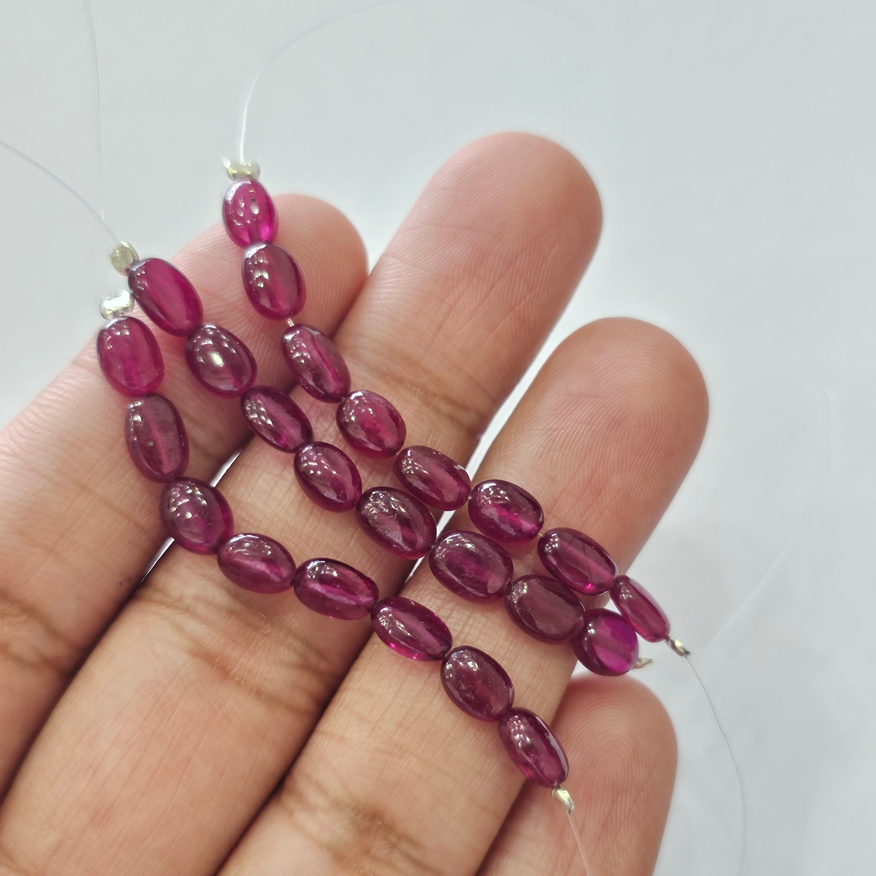 String of Natural Ruby Tumble Beads 2.5 inches  | Beads Size: 7x5mm - The LabradoriteKing