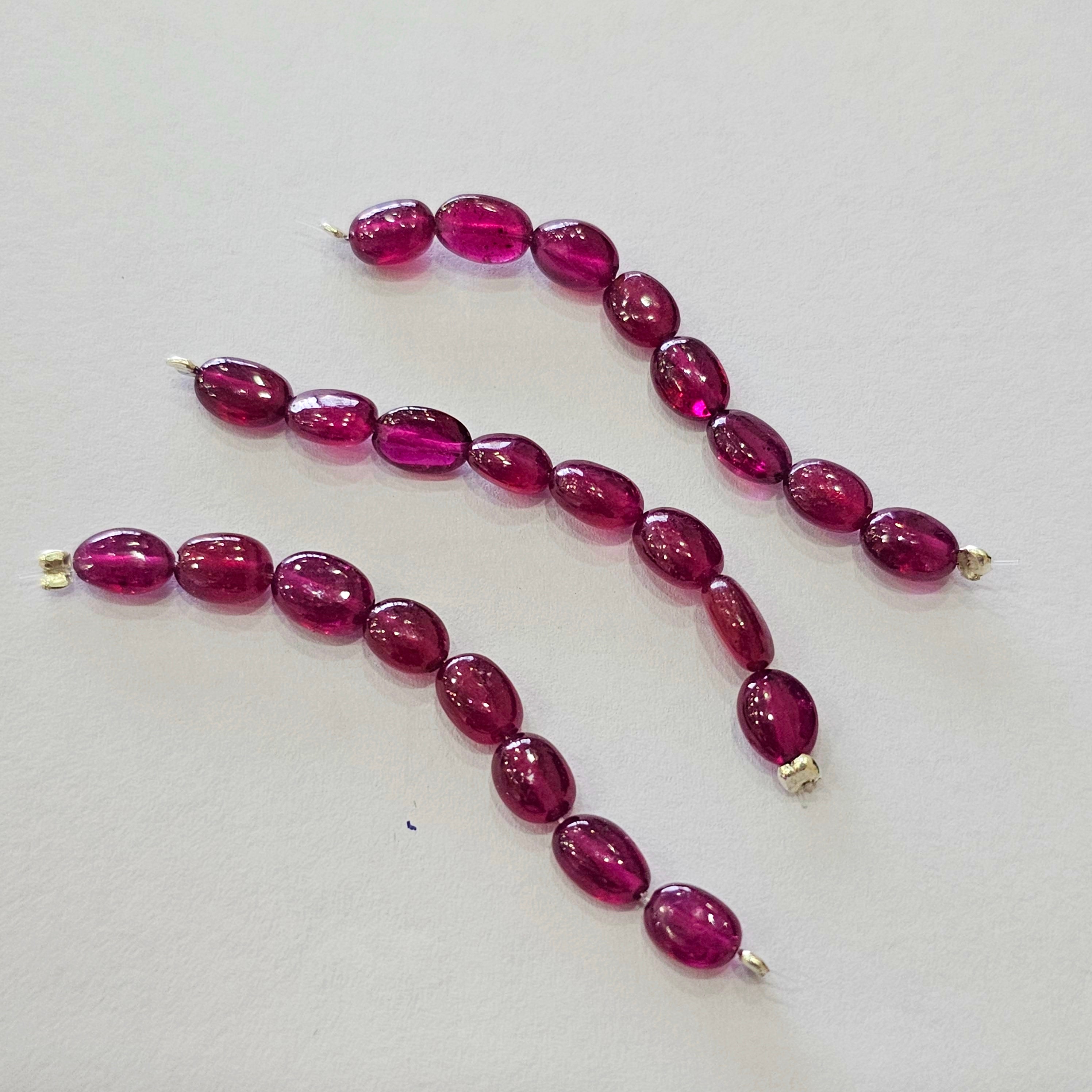 String of Natural Ruby Tumble Beads 2.5 inches  | Beads Size: 7x5mm - The LabradoriteKing