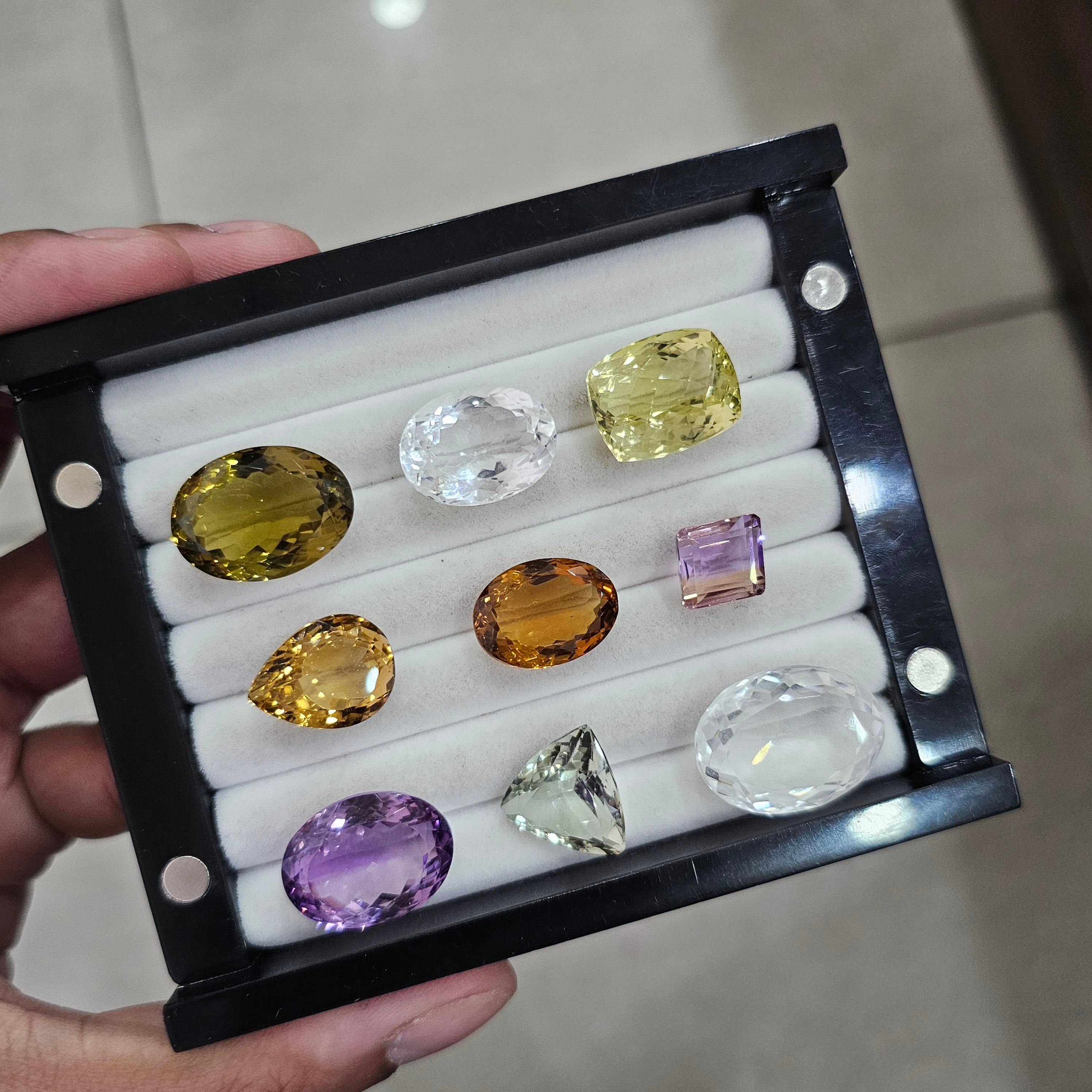 9 Pcs Natural Gemstone Shape | Lemon, Amethyst, Bear, Whisky, Topaz, Ametrine - The LabradoriteKing