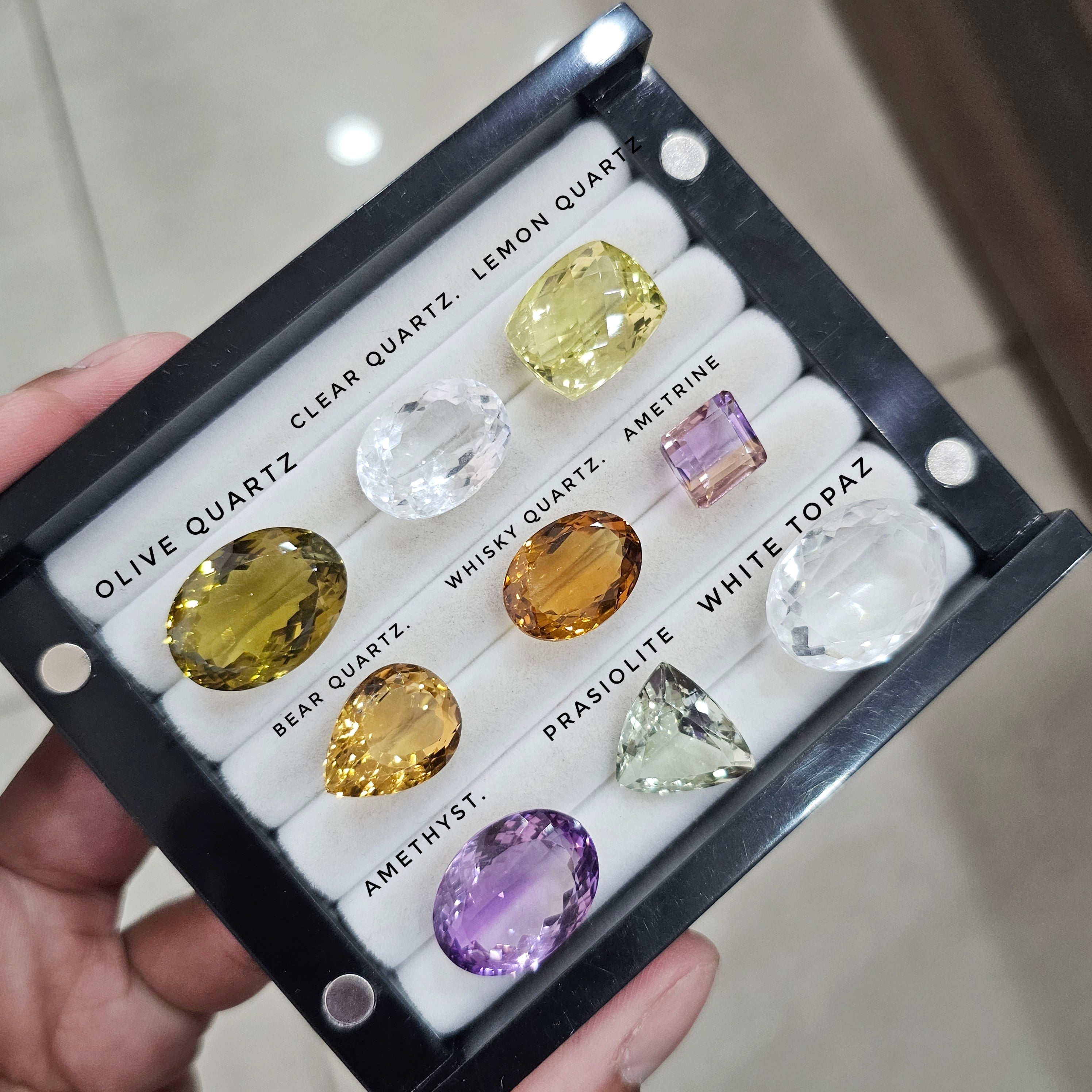 9 Pcs Natural Gemstone Shape | Lemon, Amethyst, Bear, Whisky, Topaz, Ametrine - The LabradoriteKing