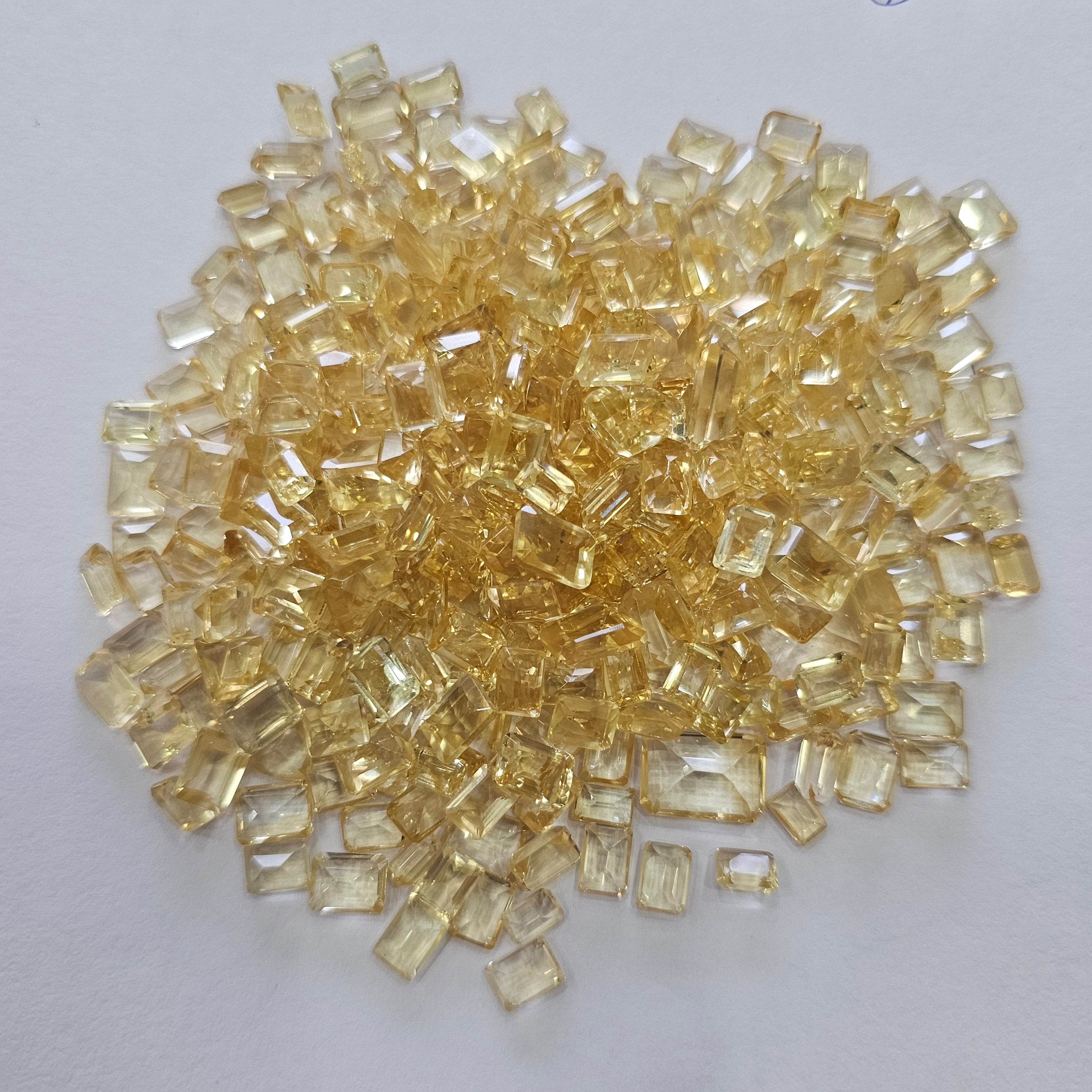 30 Pcs of Natural Citrine Faceted Unheated Rectangle | Size: Approx 6-12mm - The LabradoriteKing