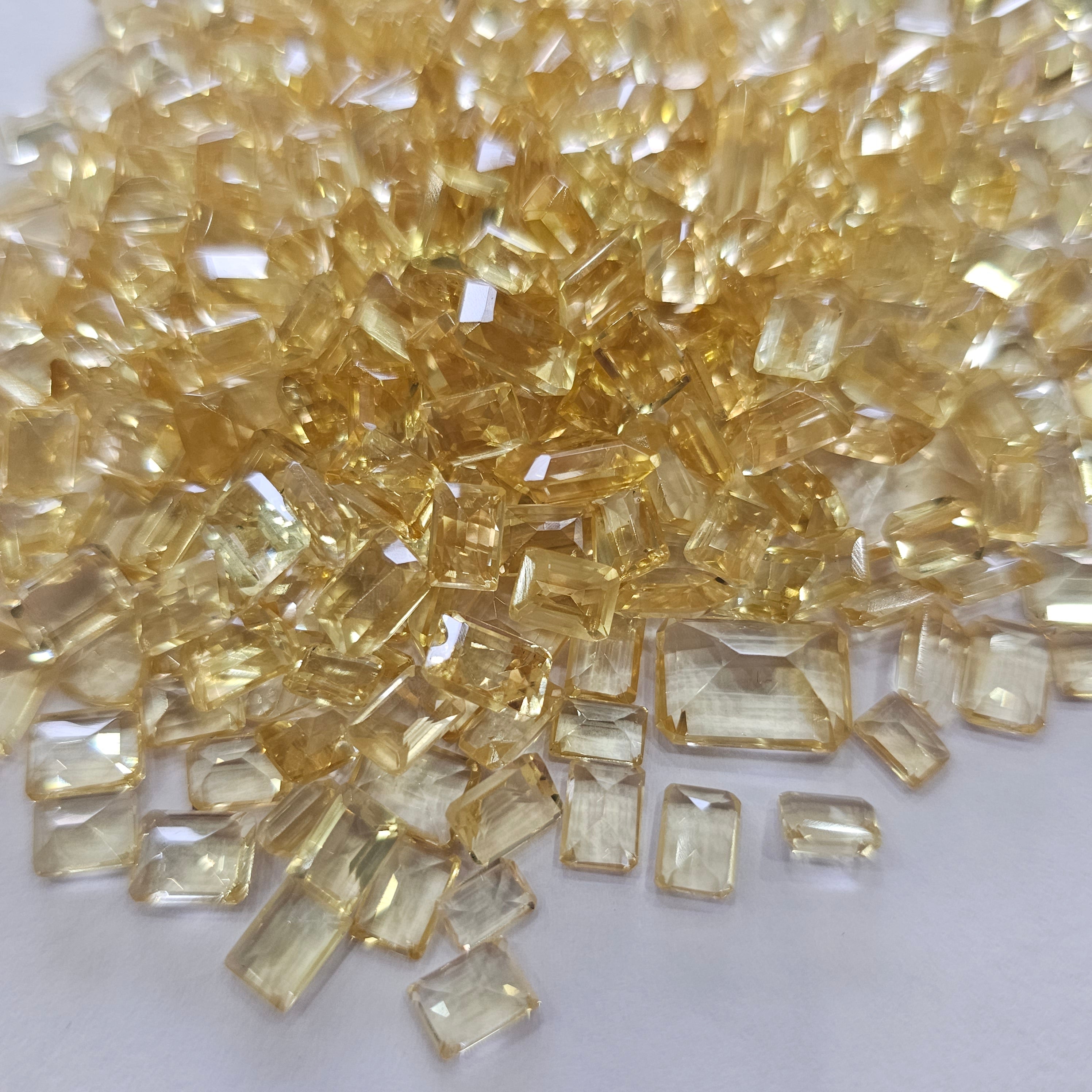 30 Pcs of Natural Citrine Faceted Unheated Rectangle | Size: Approx 6-12mm - The LabradoriteKing