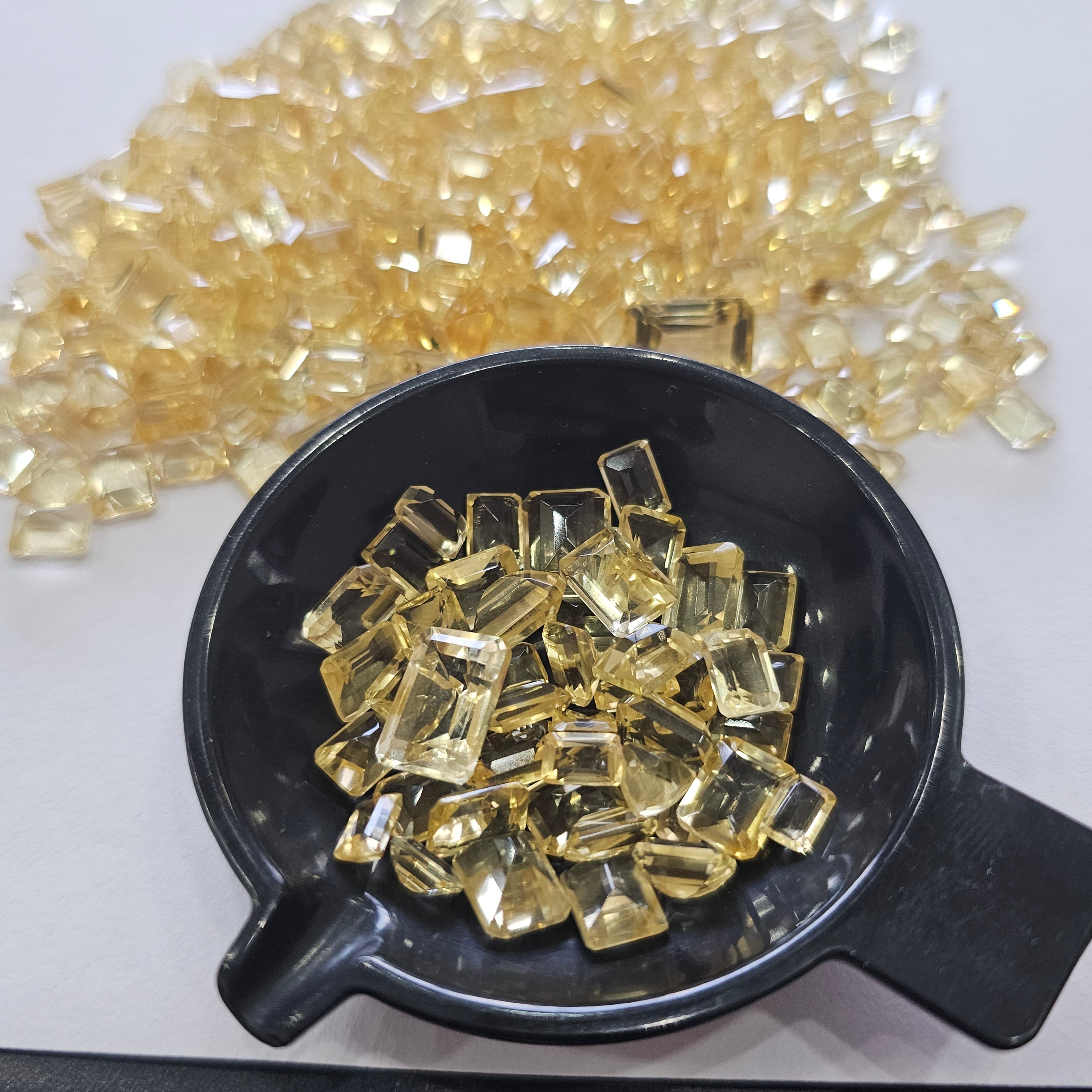 30 Pcs of Natural Citrine Faceted Unheated Rectangle | Size: Approx 6-12mm - The LabradoriteKing