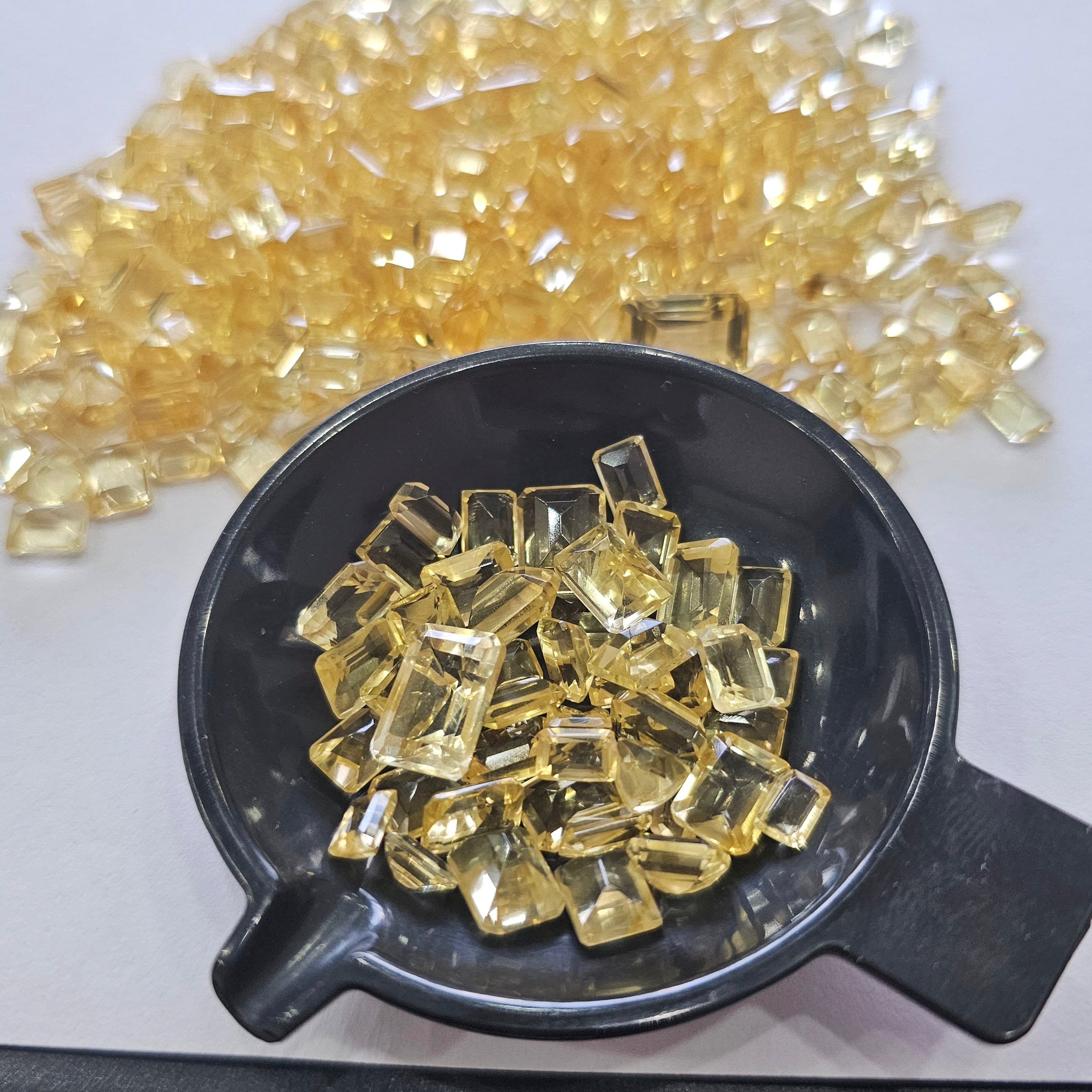 30 Pcs of Natural Citrine Faceted Unheated Rectangle | Size: Approx 6-12mm - The LabradoriteKing