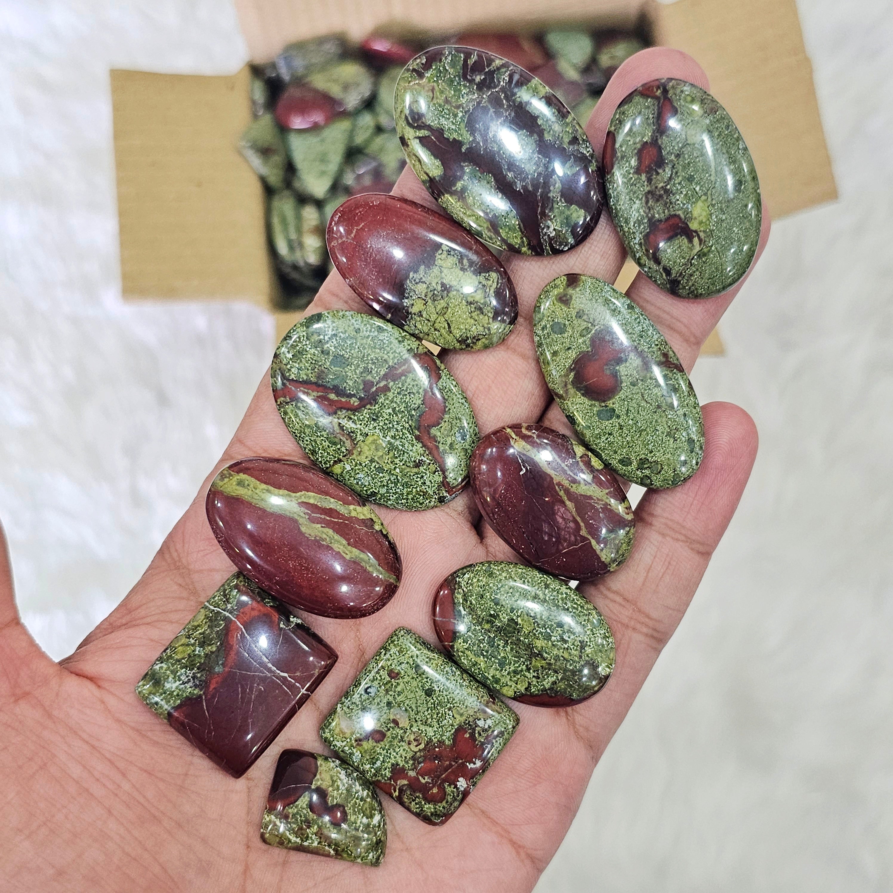 500 Grams of Dragon's Blood Jasper cabochons | 60-70 Pcs| Top Quality - The LabradoriteKing