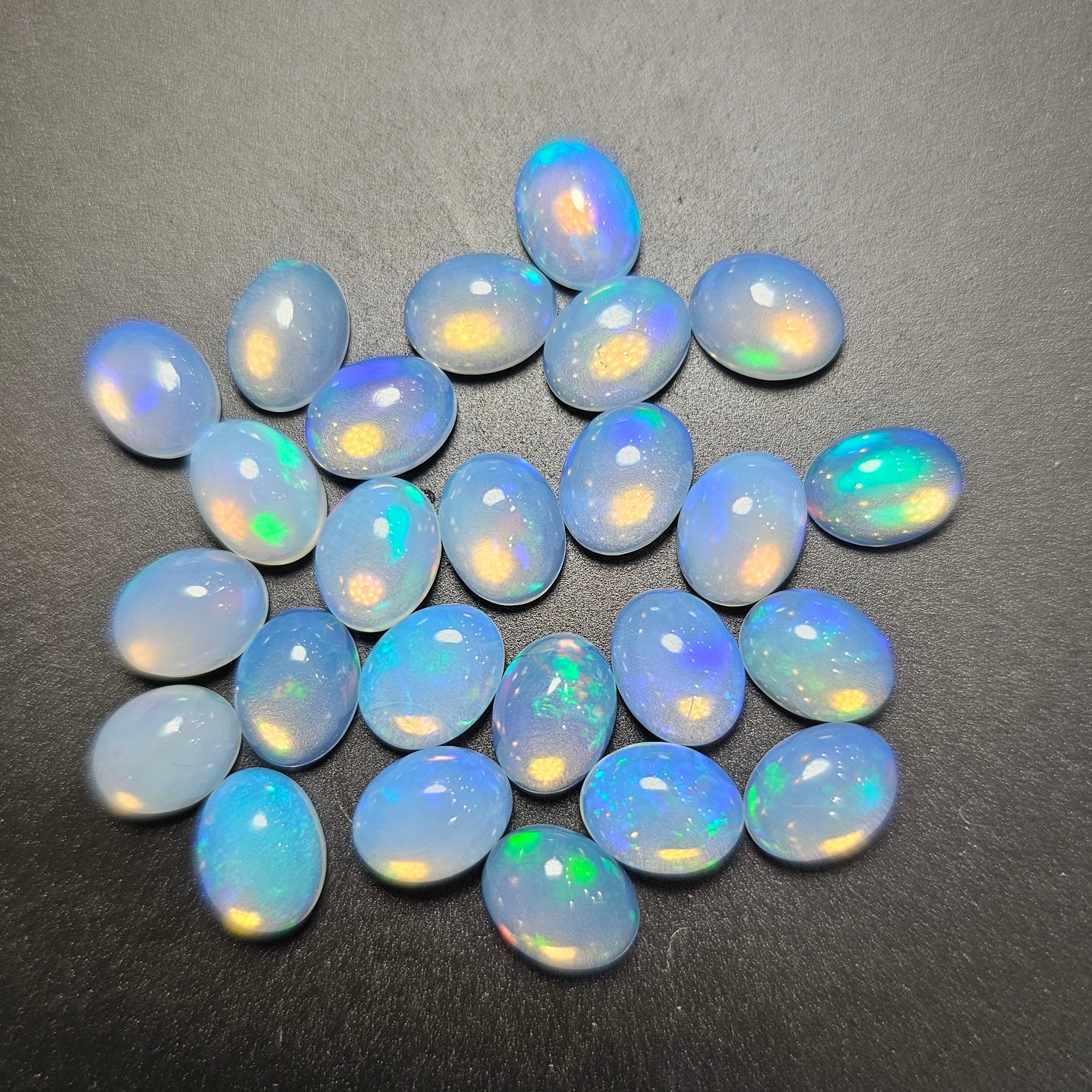 12 Pcs of Natural Blue Opals | Welo Mined Untreated 9mm - The LabradoriteKing
