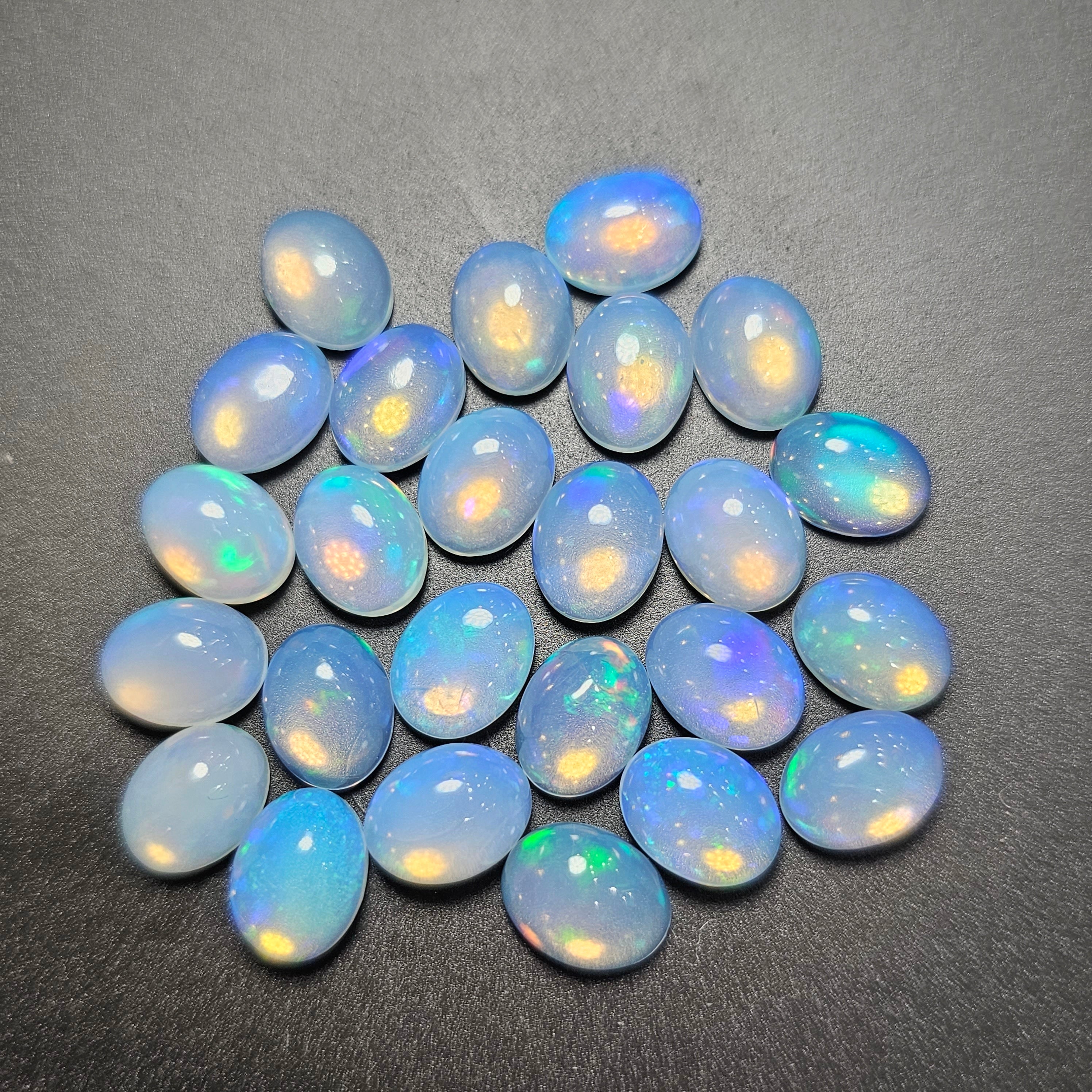 12 Pcs of Natural Blue Opals | Welo Mined Untreated 9mm - The LabradoriteKing